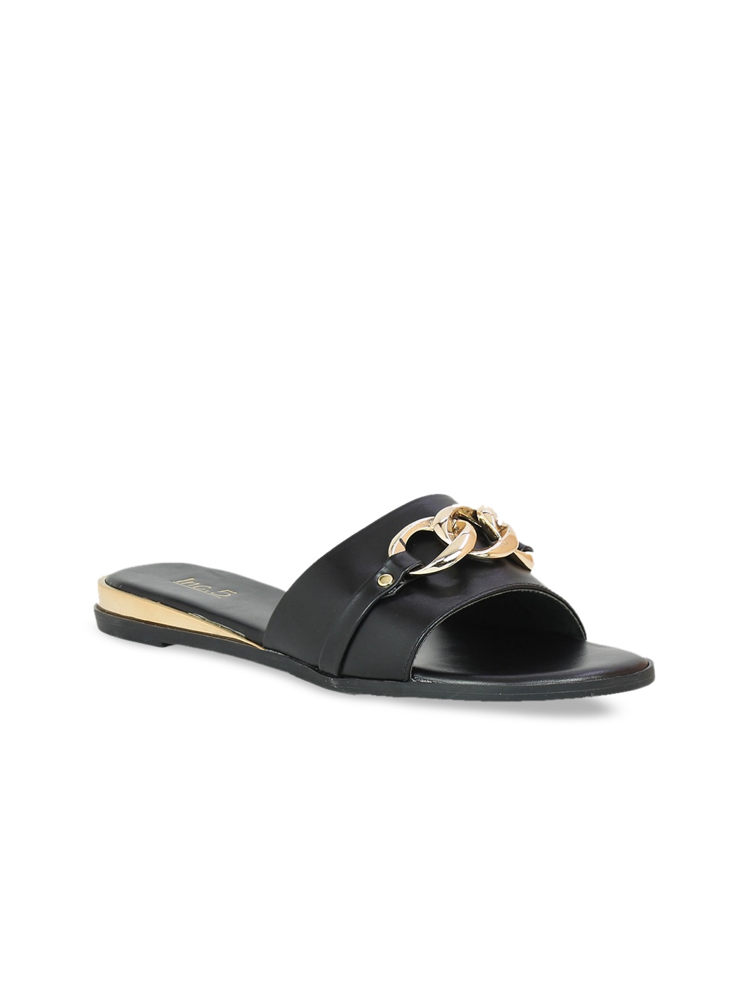 

Inc 5 Women Black Embellished Open Toe Flats