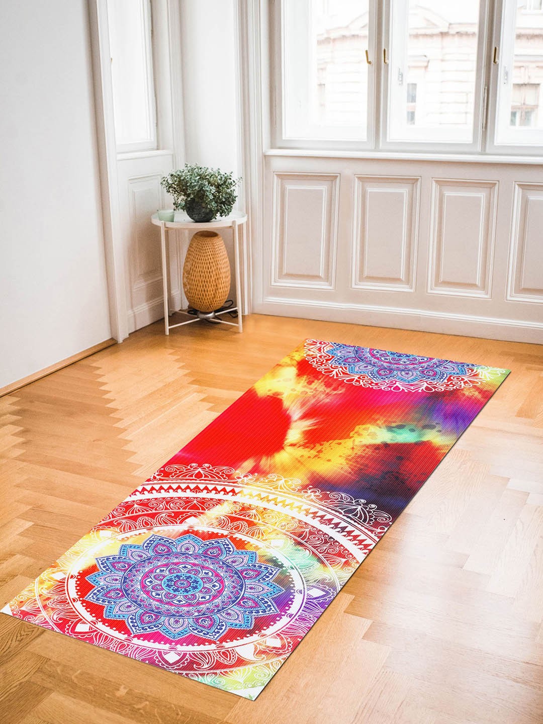 

OBSESSIONS Multicoloured Printed Rectangular Reversible Yoga Mat, Red