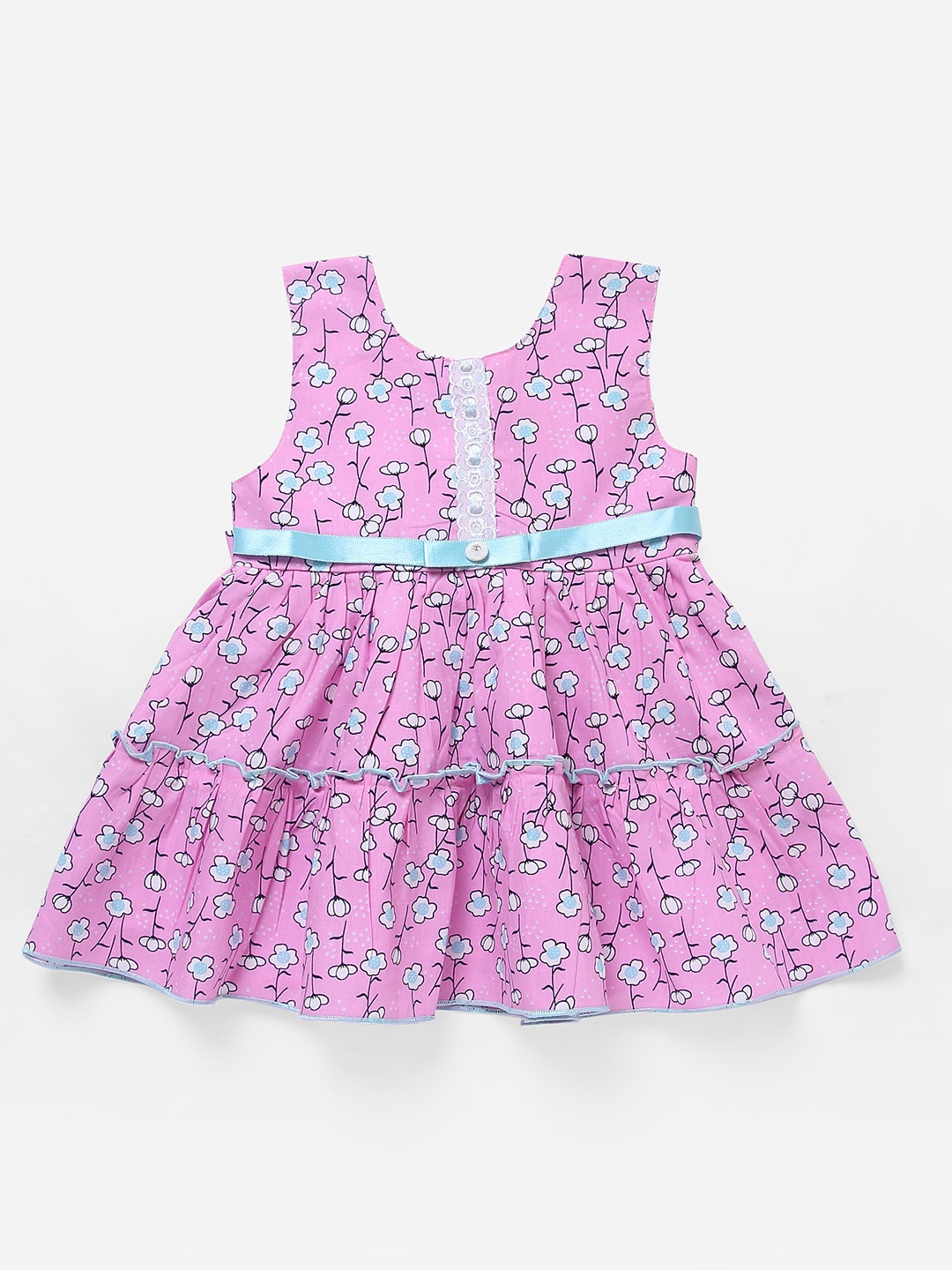 

The Magic Wand Girls Pink Printed Fit and Flare Dress