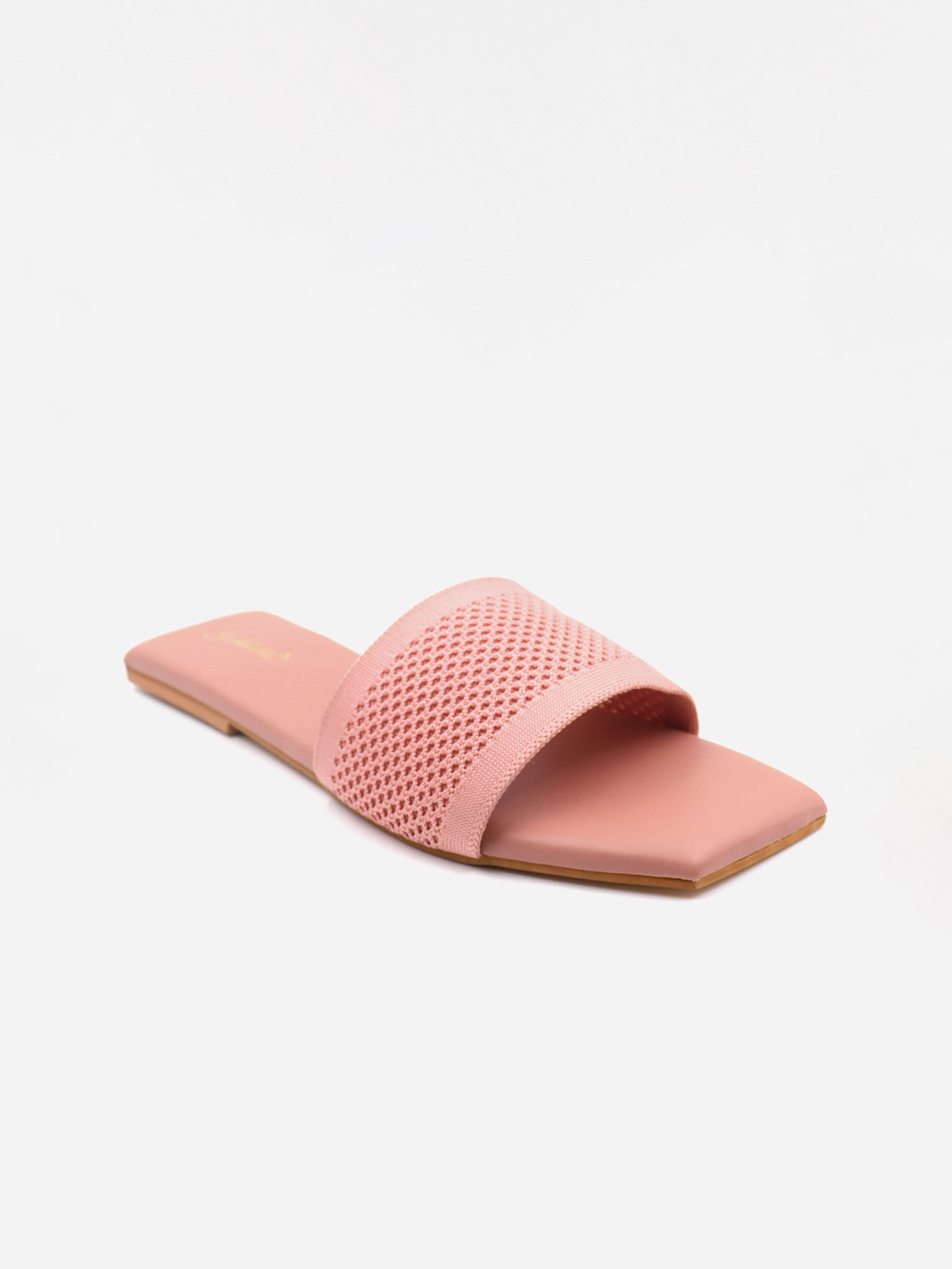 

Gibelle Women Pink Woven Design Open Toe Flats