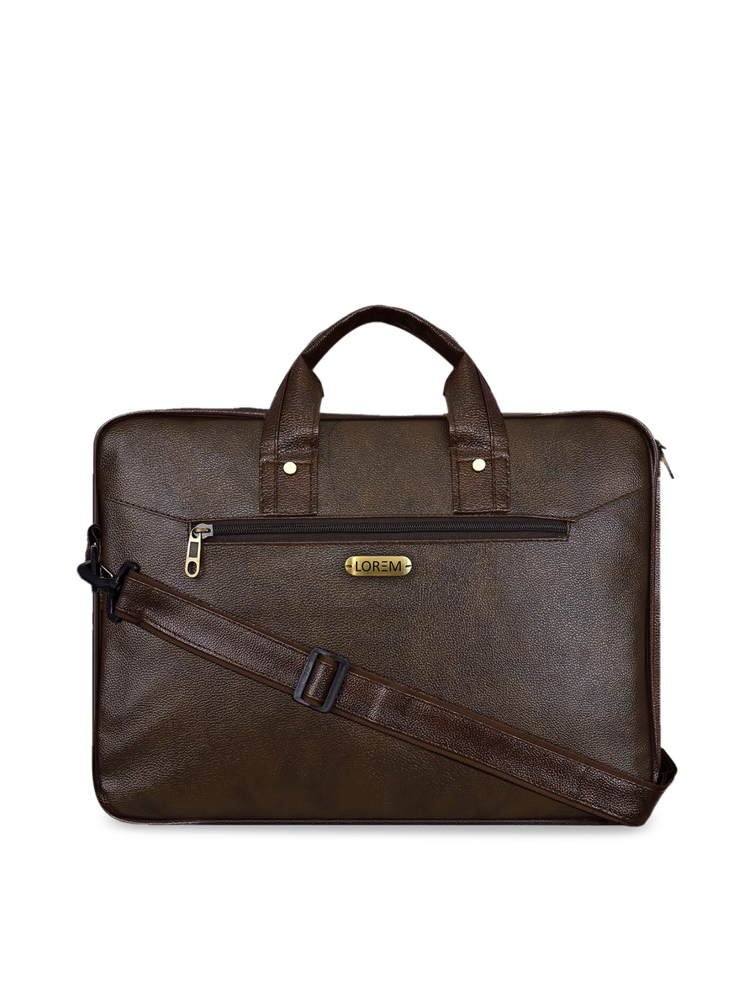 

LOREM Unisex Coffee Brown Textured 16 Inch Laptop Bag