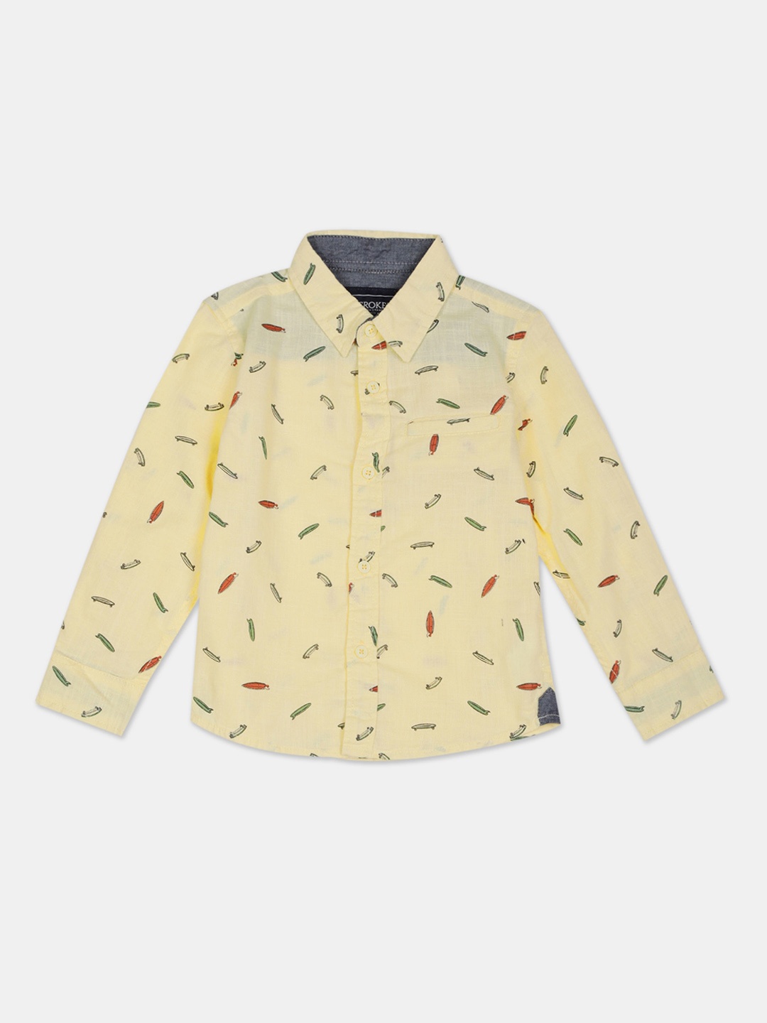 

Cherokee Boys Yellow Regular Fit Printed Casual Shirt
