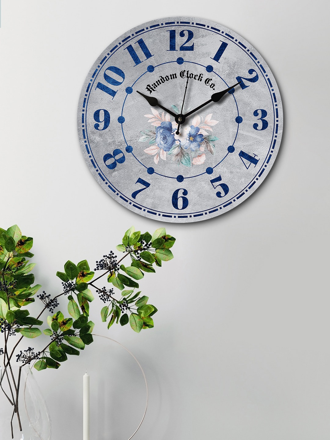 

RANDOM Grey & Blue Round Printed 29.2 cm Analogue Wall Clock