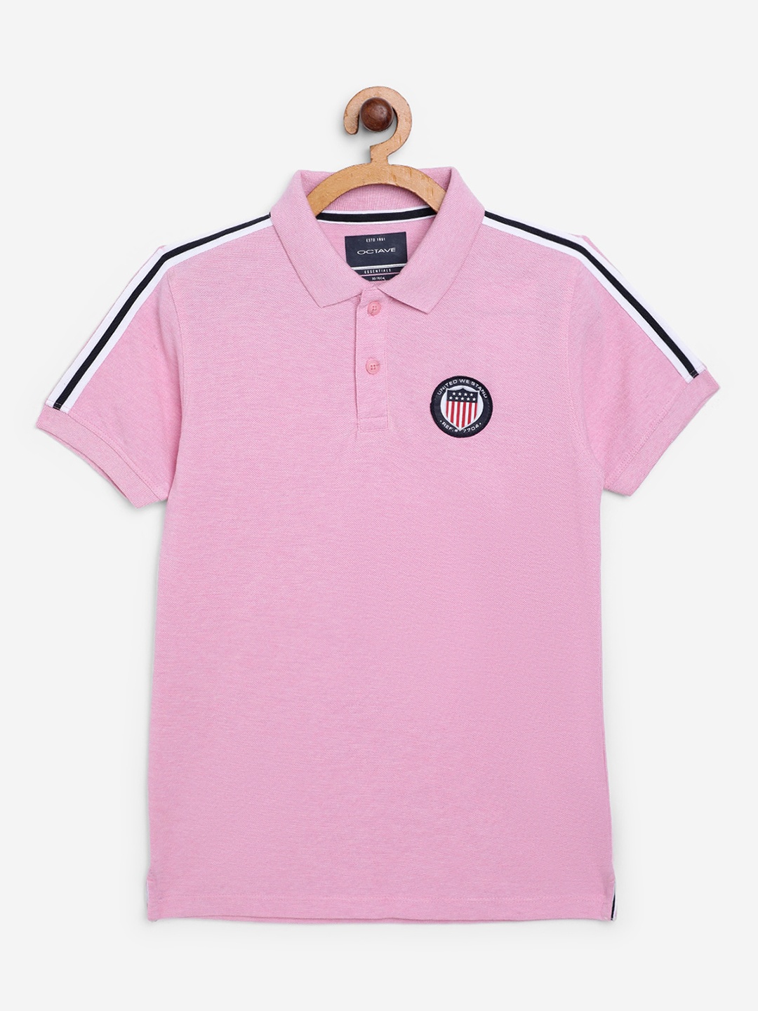 

Octave Boys Pink Solid Polo Collar T-shirt