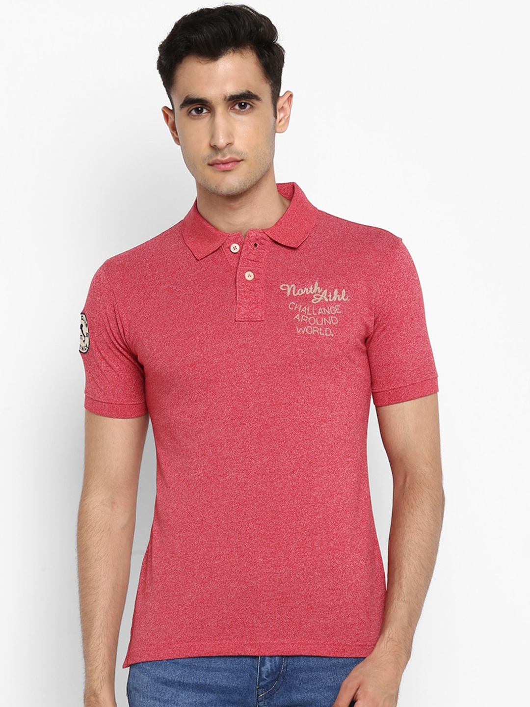 

Cantabil Men Blue Solid Polo Collar T-shirt
