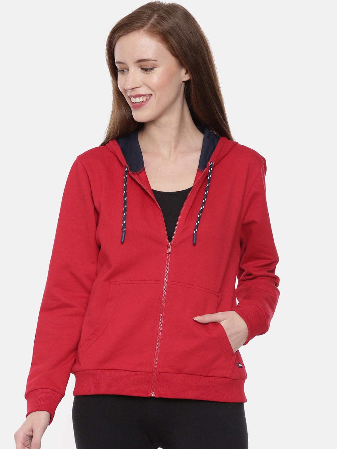 

3PIN Women Red Solid Sweatshirt