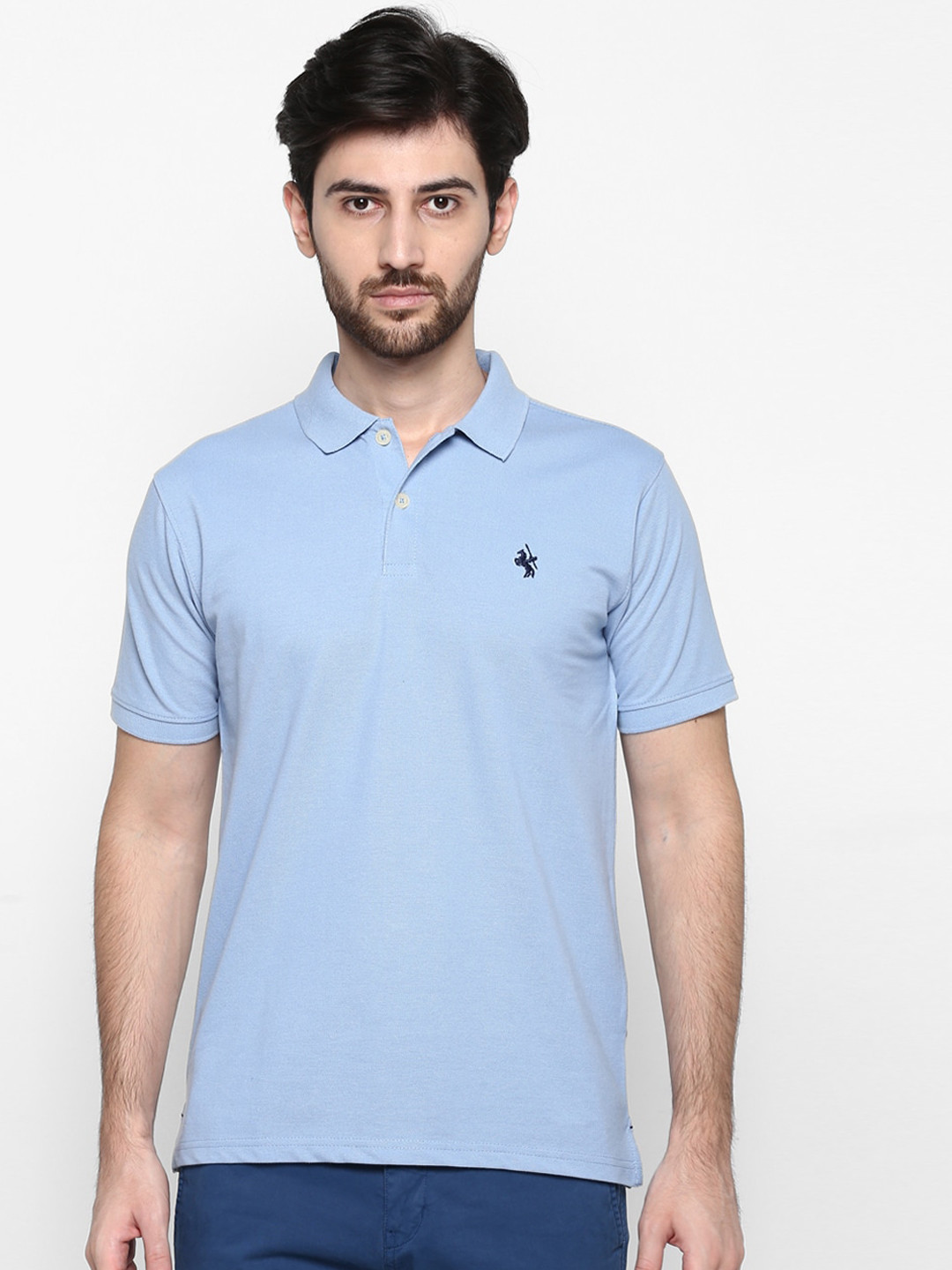 

Cantabil Men Blue Solid Polo Collar T-shirt