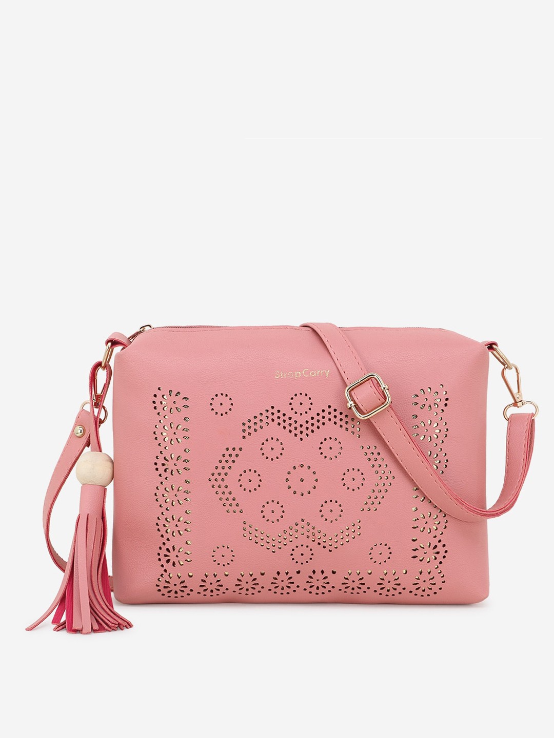 

Stropcarry Pink Self Design Sling Bag
