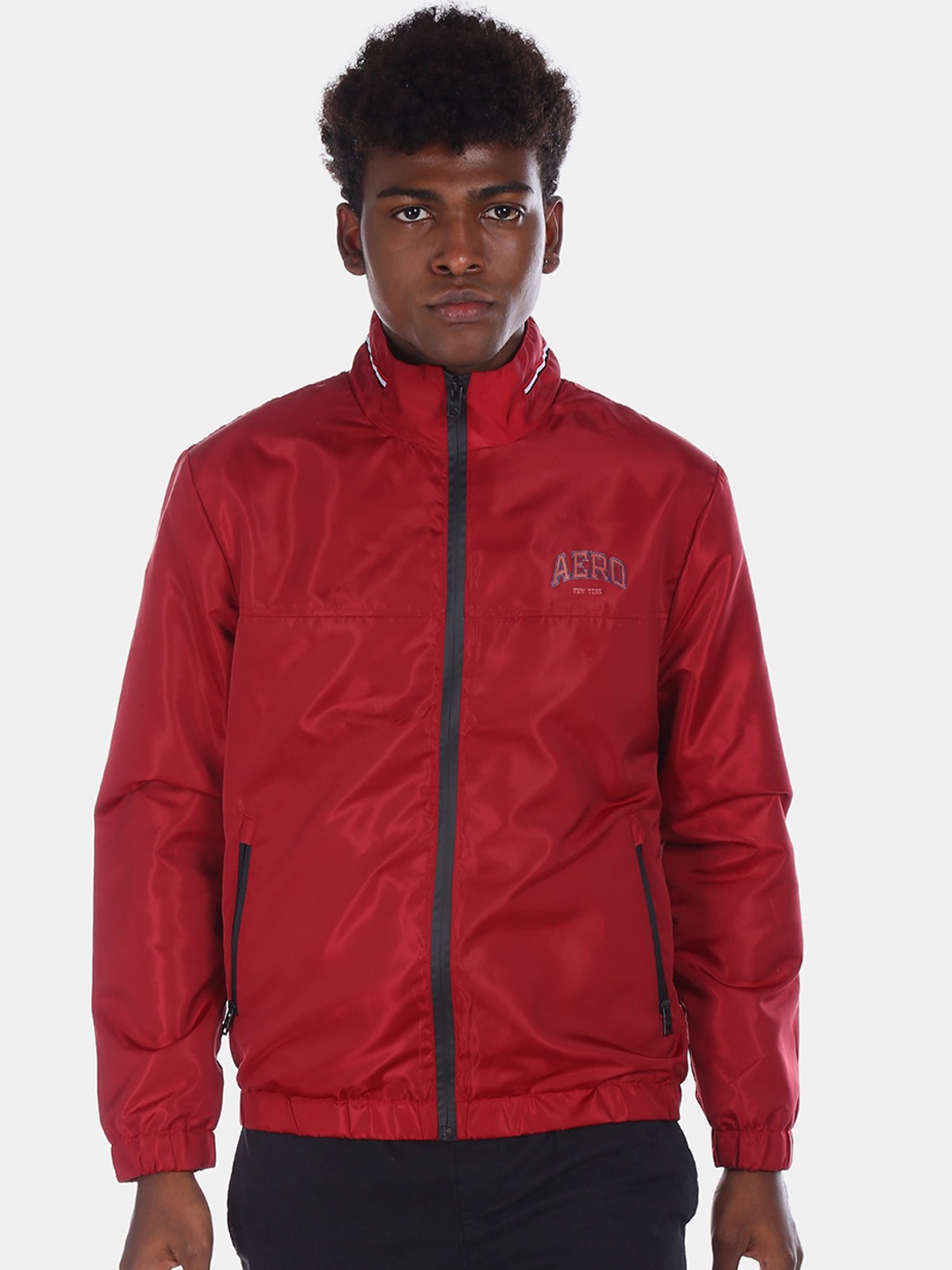 

Aeropostale Men Red Solid Bomber