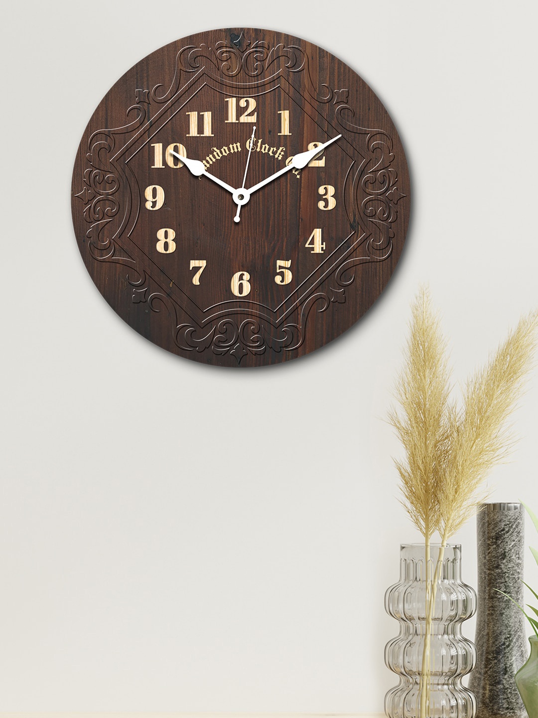 

RANDOM Coffee Brown Round Printed 29.2 cm Analogue Wall Clock