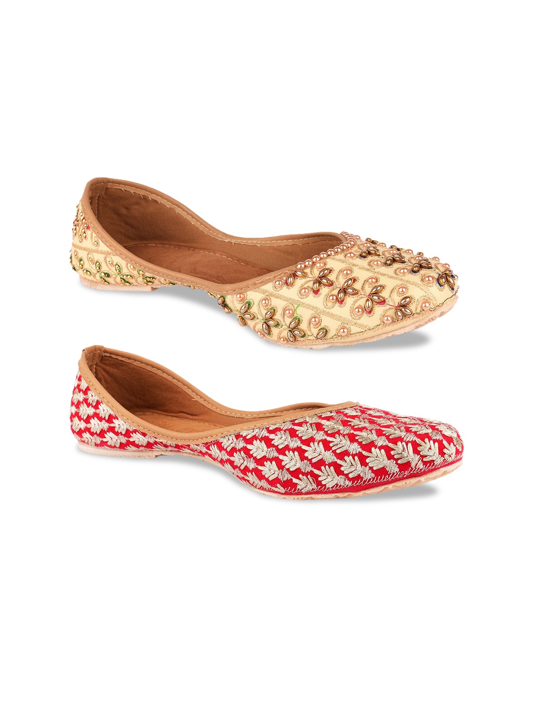 

DESI COLOUR Women Multicoloured Solid Mojaris, Multi