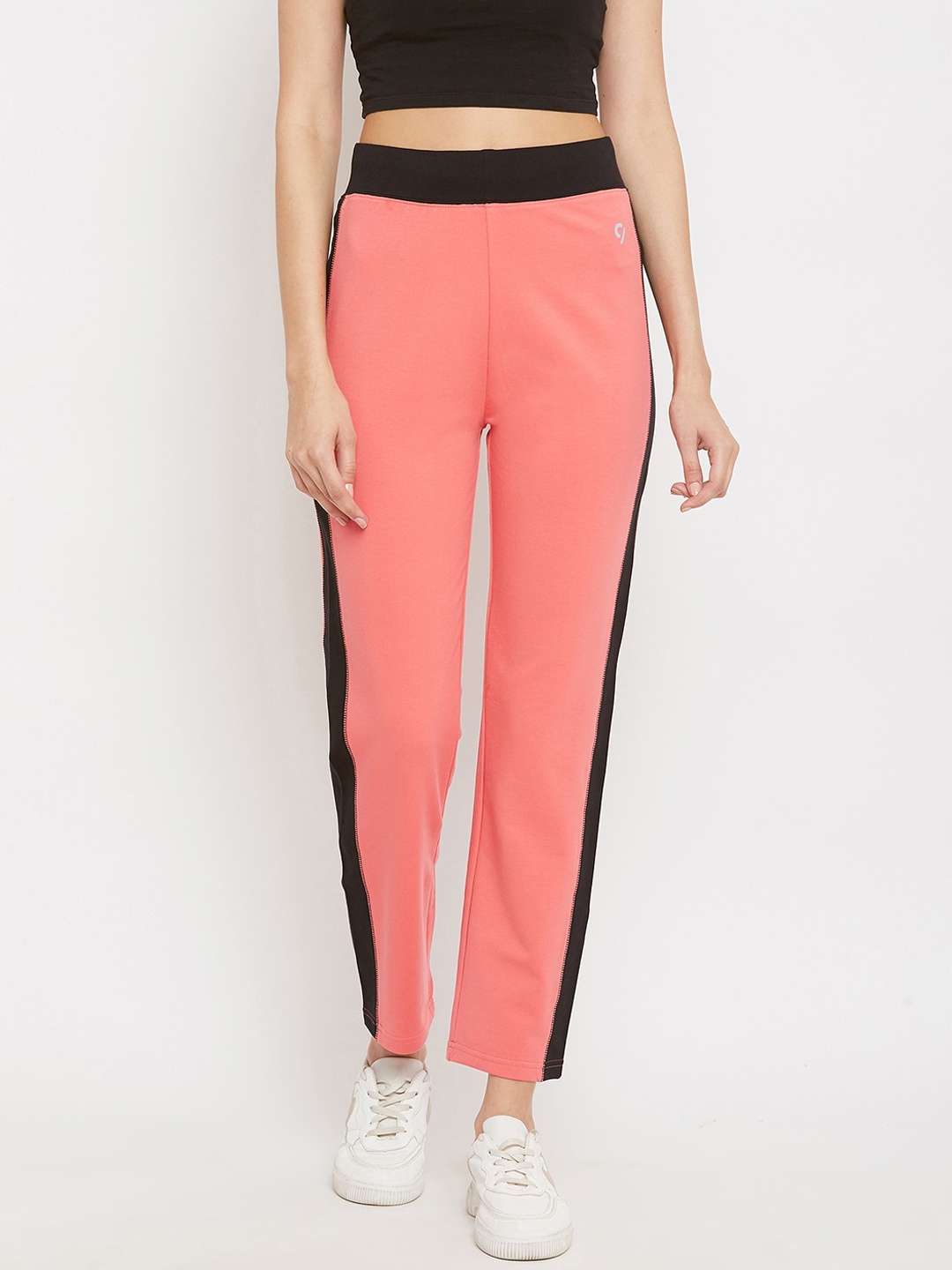 

C9 AIRWEAR Women Coral Pink Striped Track Pant