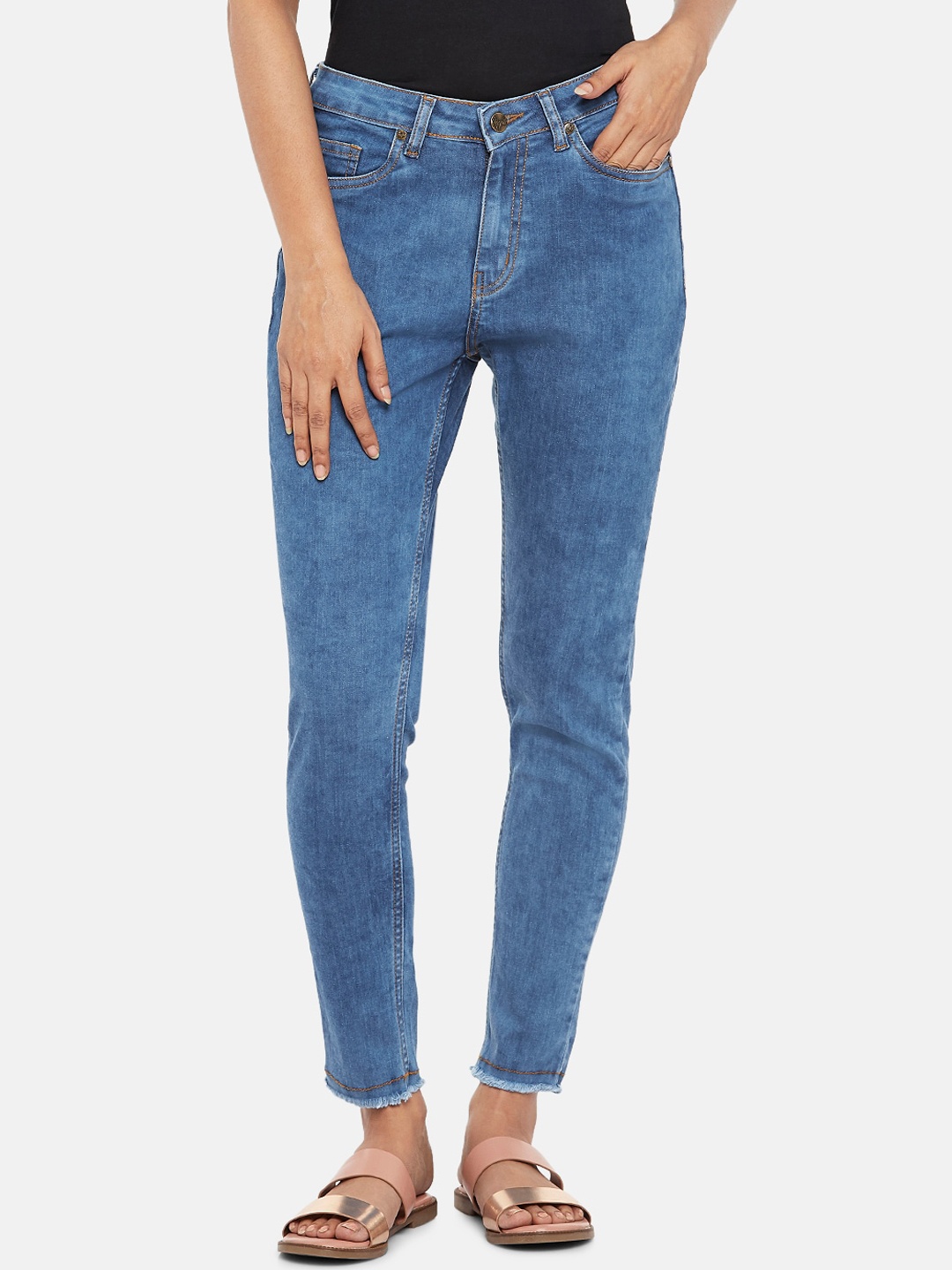

People Women Blue Regular Fit Jeans