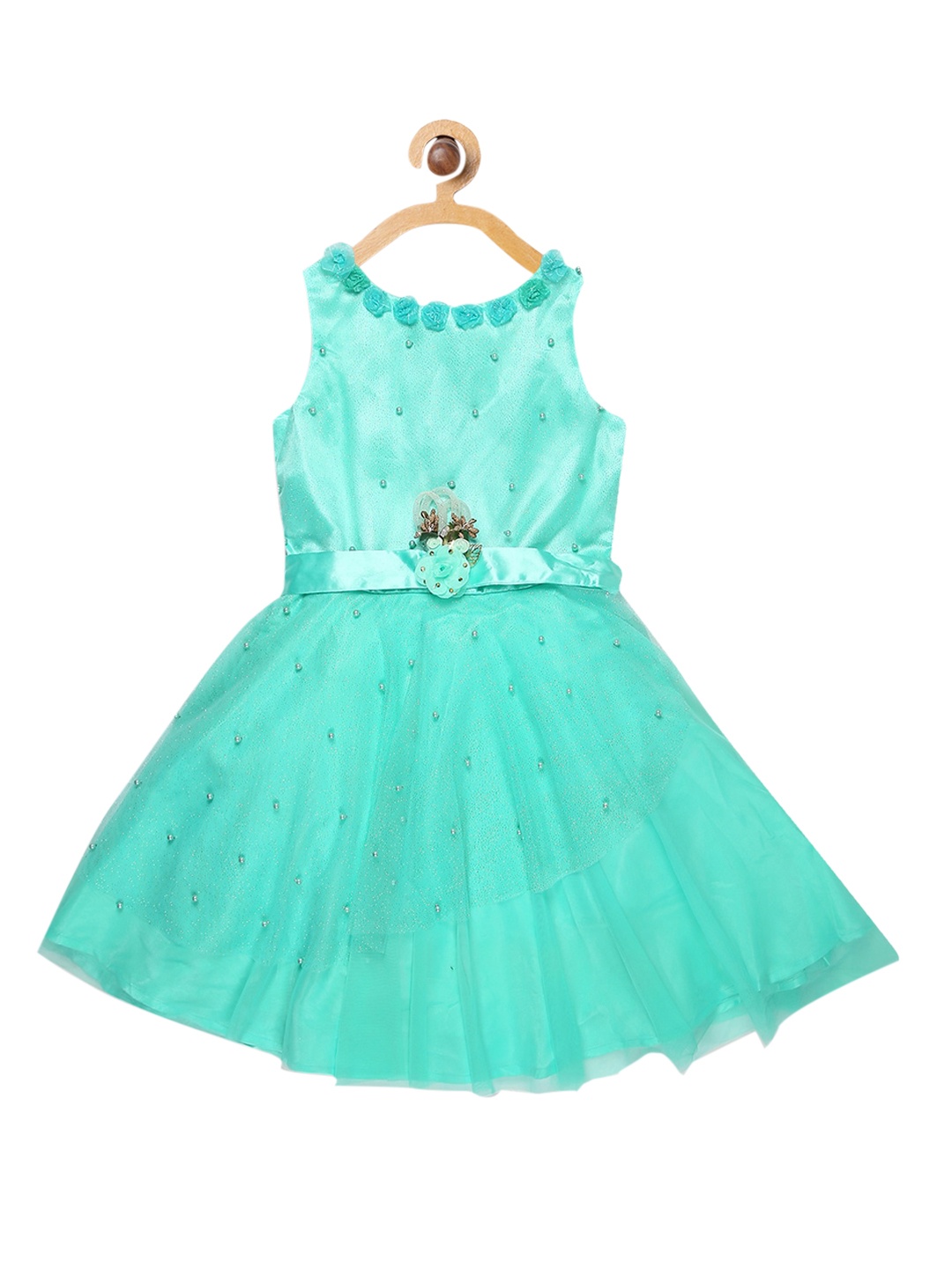 

Butterfly Blush Girls Green Embellished Fit and Flare Dress