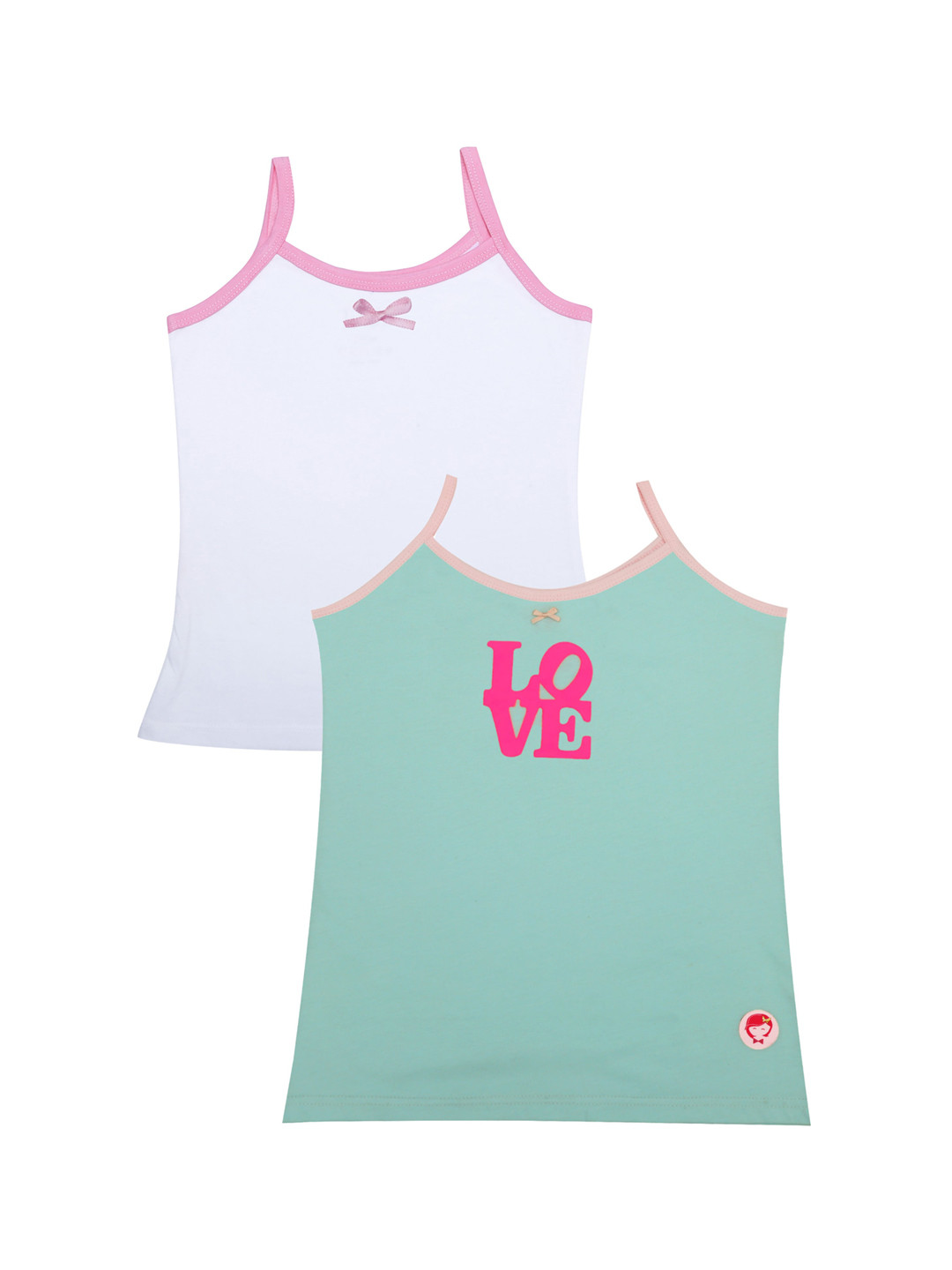 

DChica Girls Pack Of 2 Cotton Camisoles, White