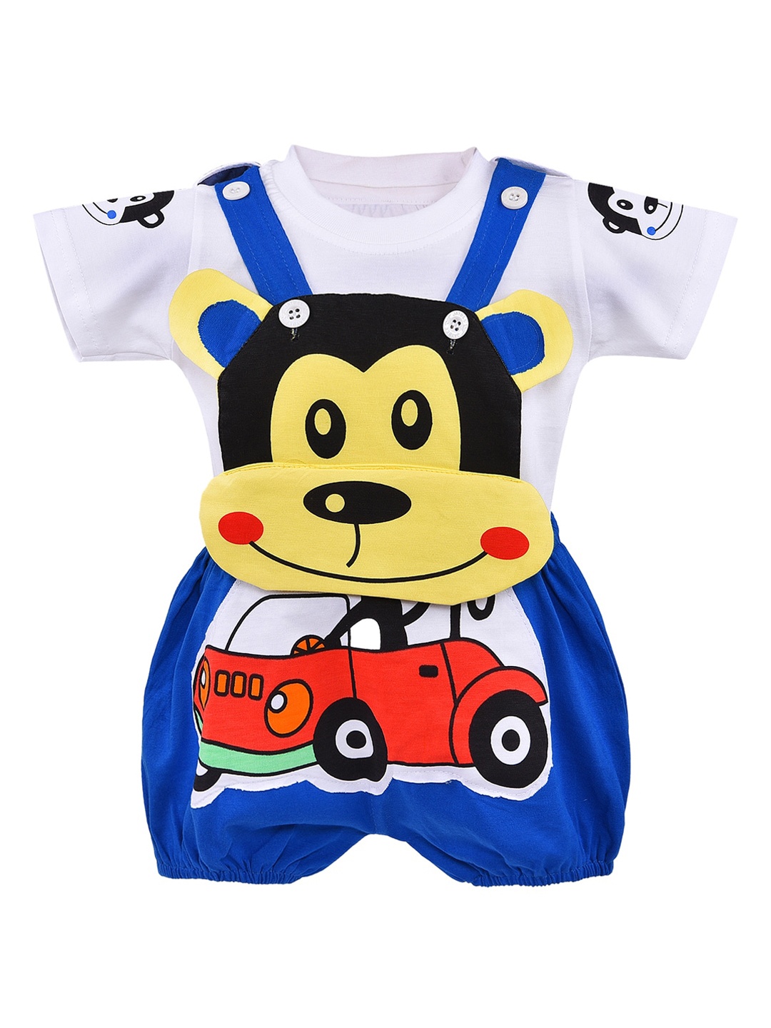 

Wish Karo Boys Blue & White Printed T-shirt with Shorts