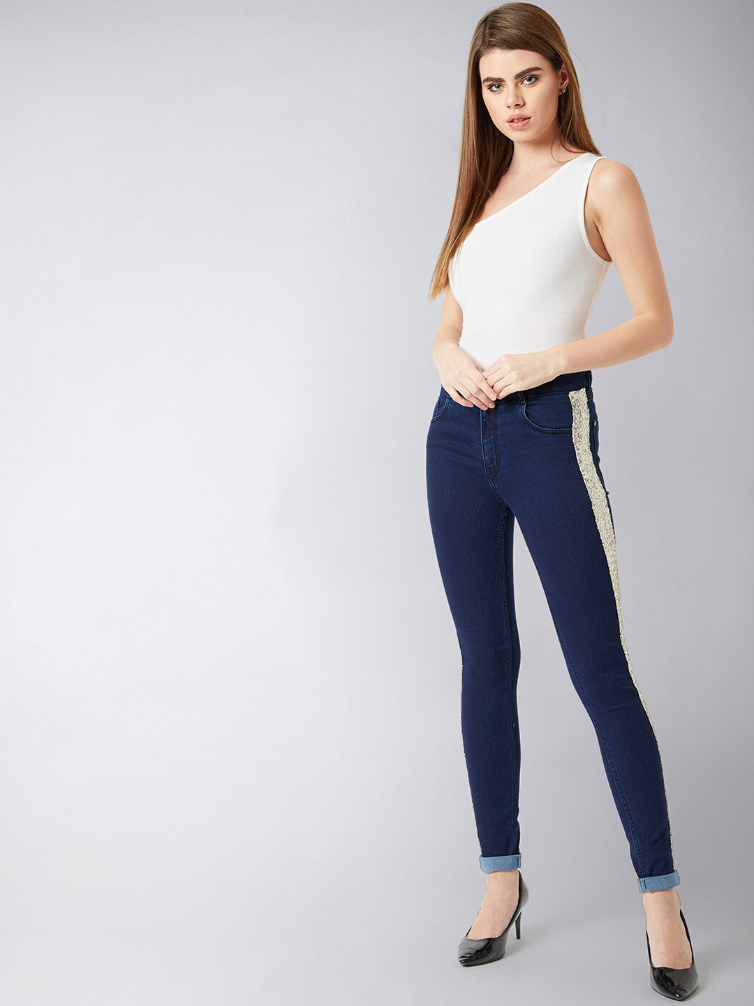 

Miss Chase Women Navy Blue Skinny Fit Jeans