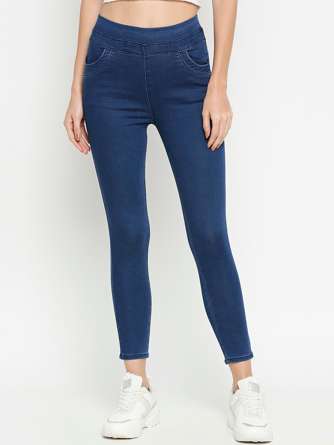 

Kraus Jeans Women Navy Blue Solid Skinny Fit Jeggings