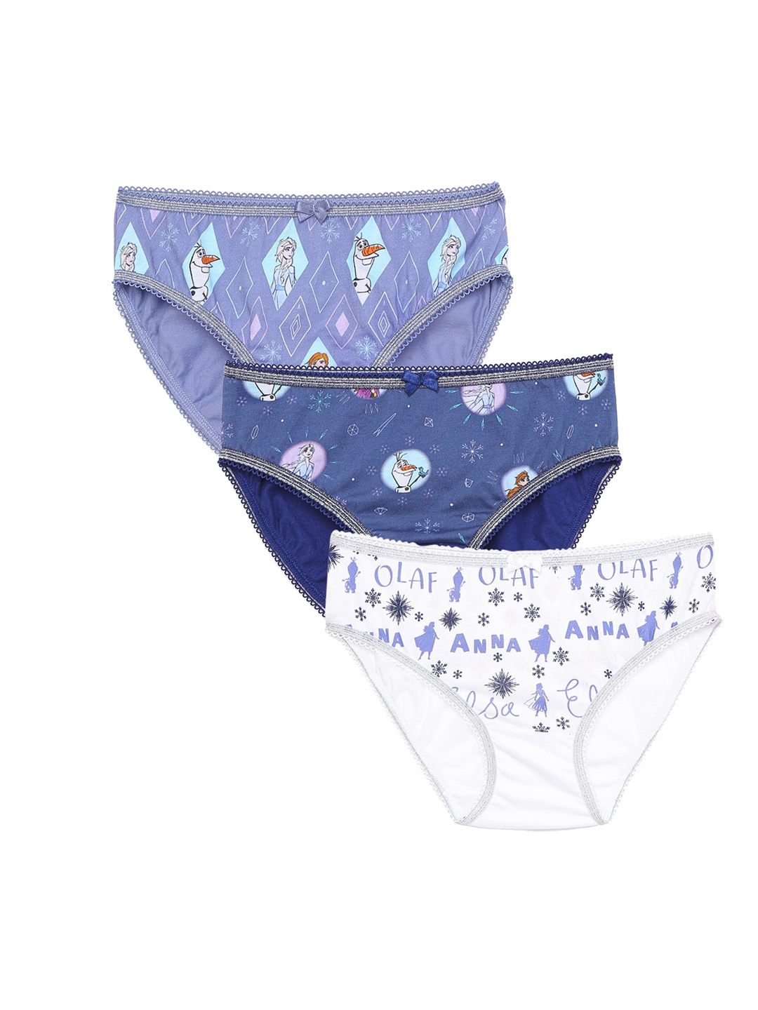 

Charm n Cherish Girls Pack of 3 Disney Frozen Printed Briefs GDBRO2, Blue