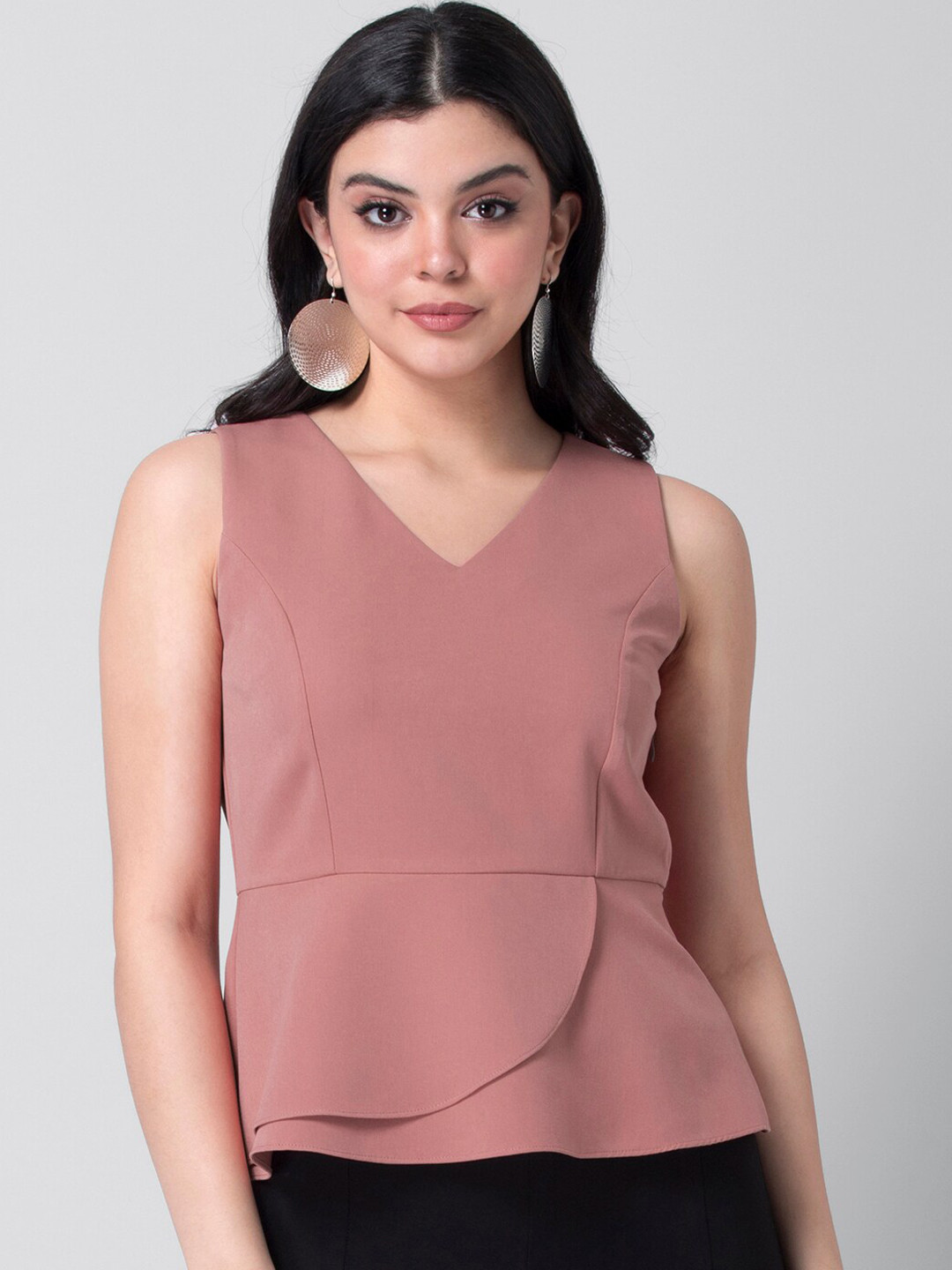 

Faballey Pink Peplum Top