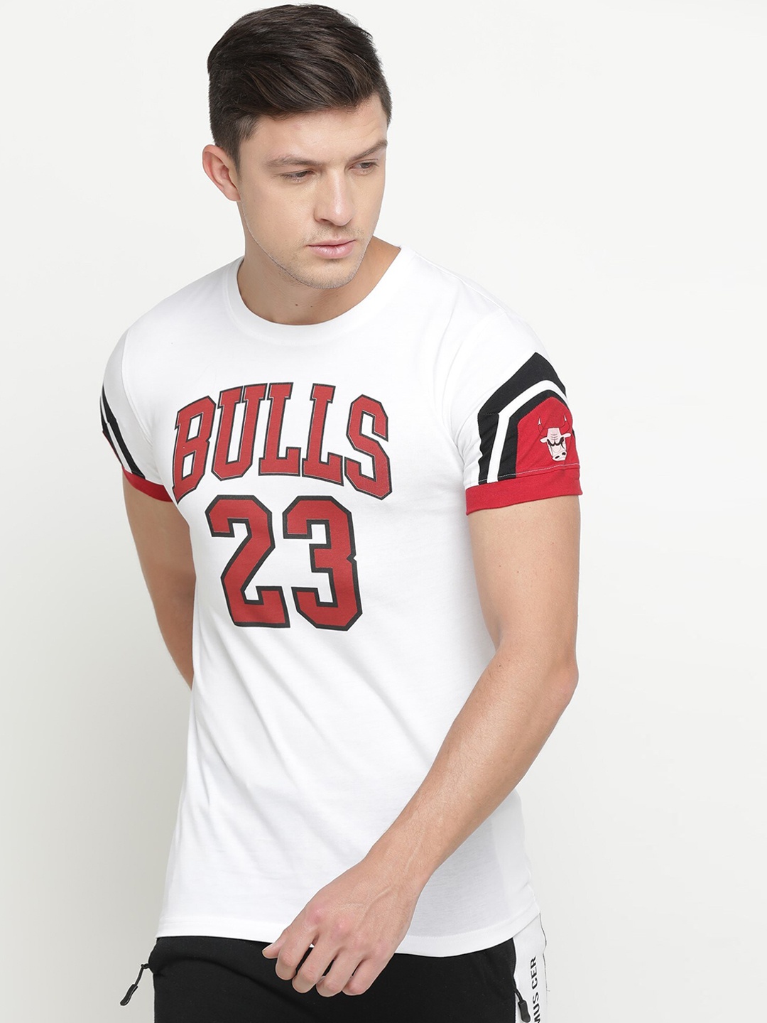

Maniac Men White Printed Round Neck Cotton Pure Cotton T-shirt