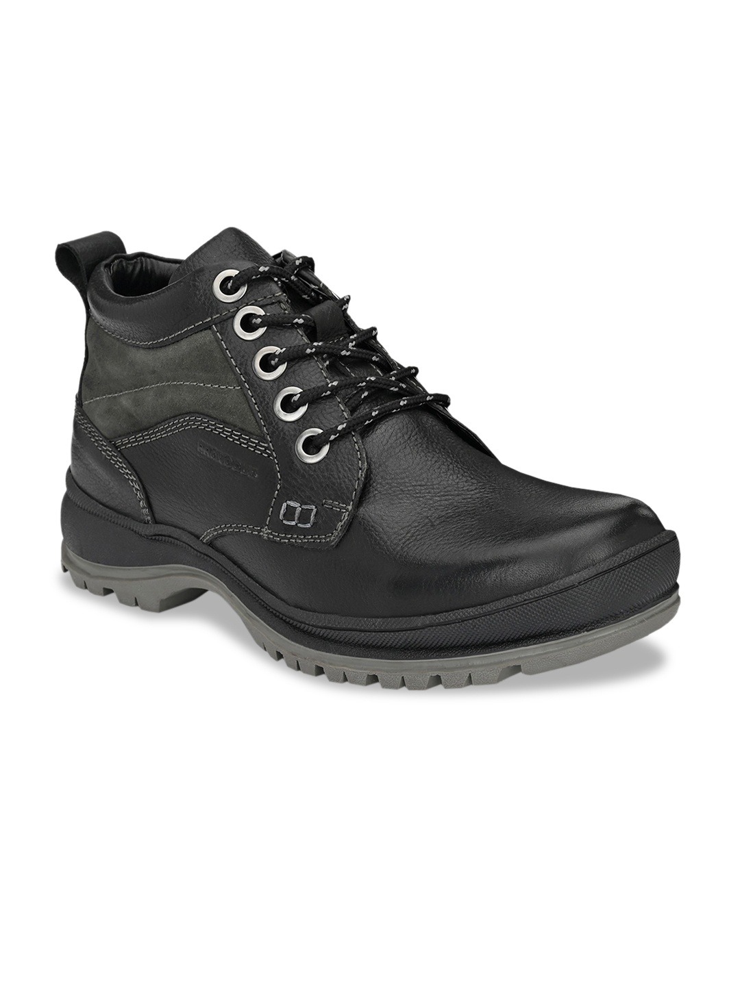 

Provogue Men Black Leather Trekking Shoes