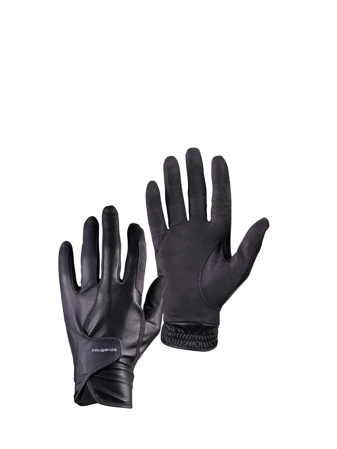 

FOUGANZA By Decathlon Men Black Textured Horse Riding Gloves