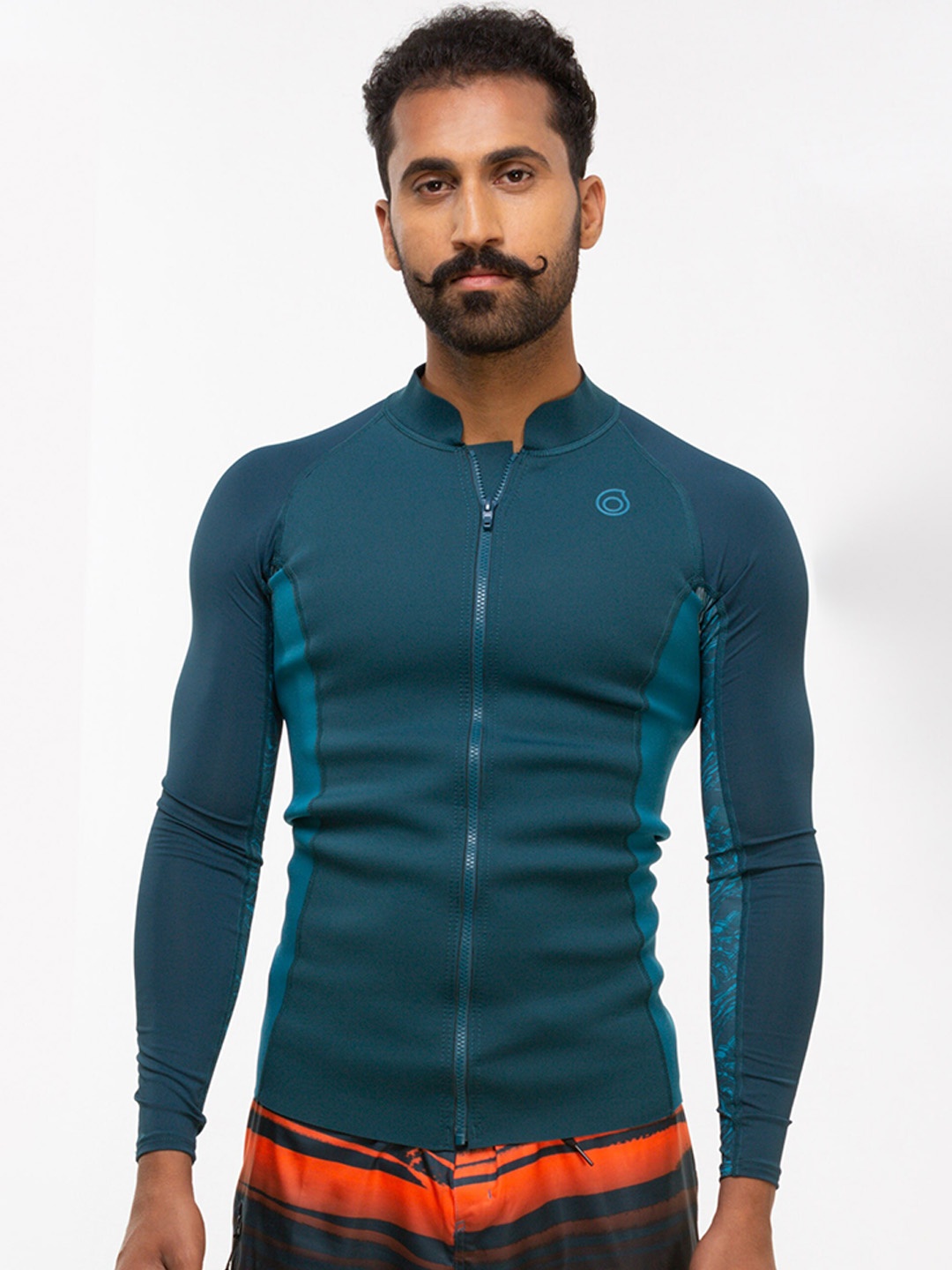 

SUBEA By Decathlon Men Navy Blue Solid High Neck Scuba & Snorkeling Thermal T-shirt