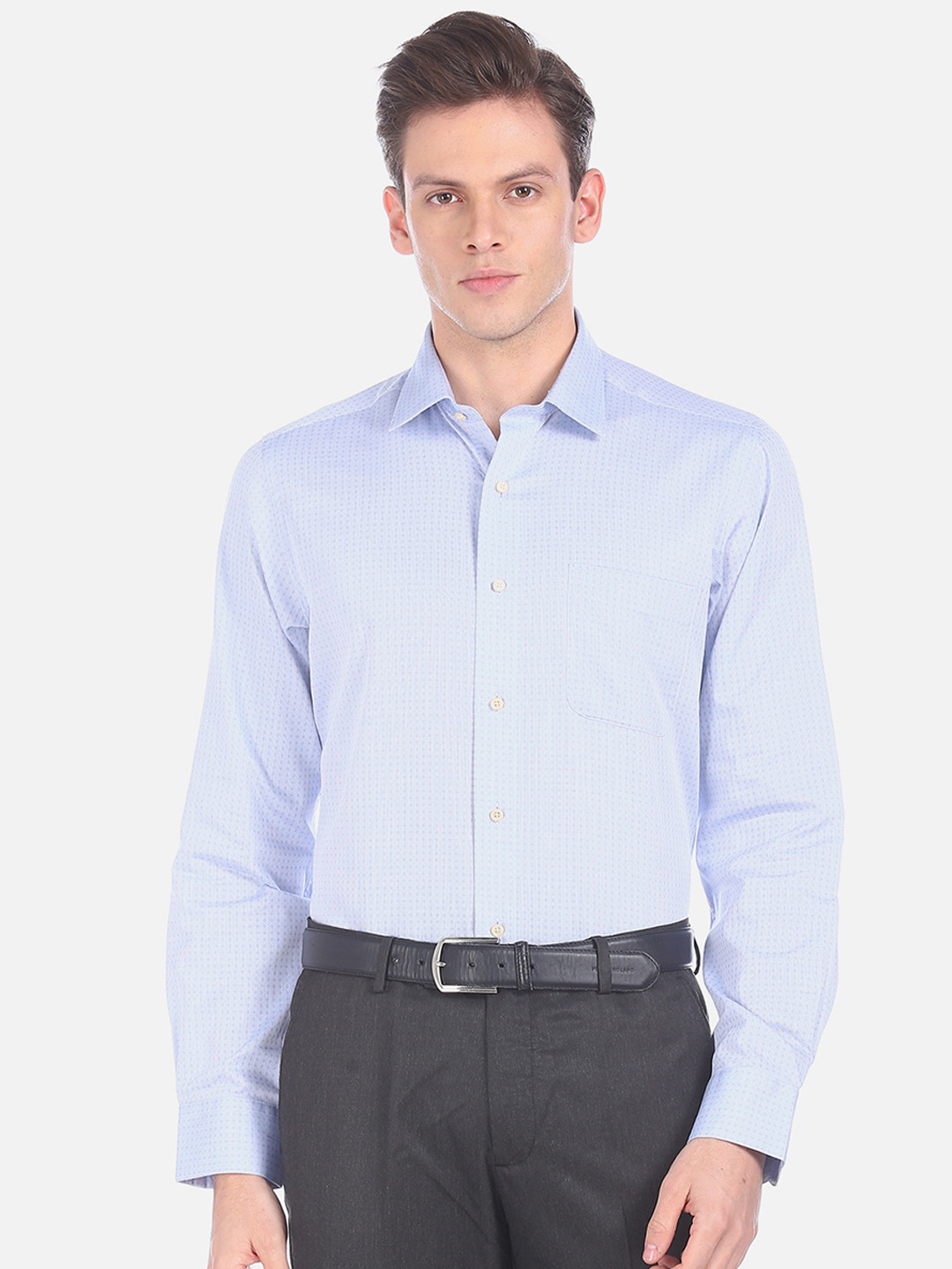 

Arrow Men Blue Regular Fit Solid Casual Shirt