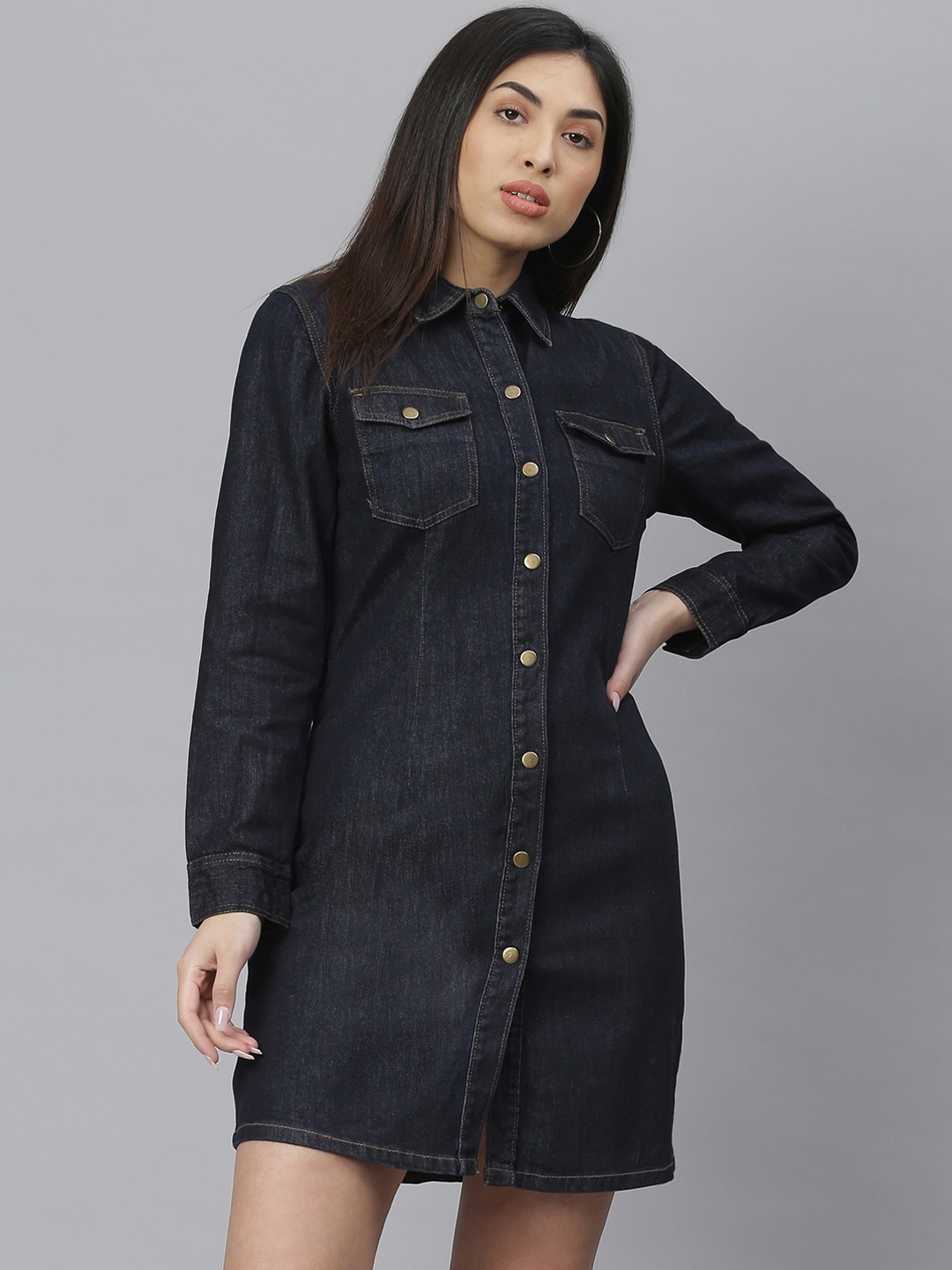 

Kotty Women Blue Solid Shirt Dress