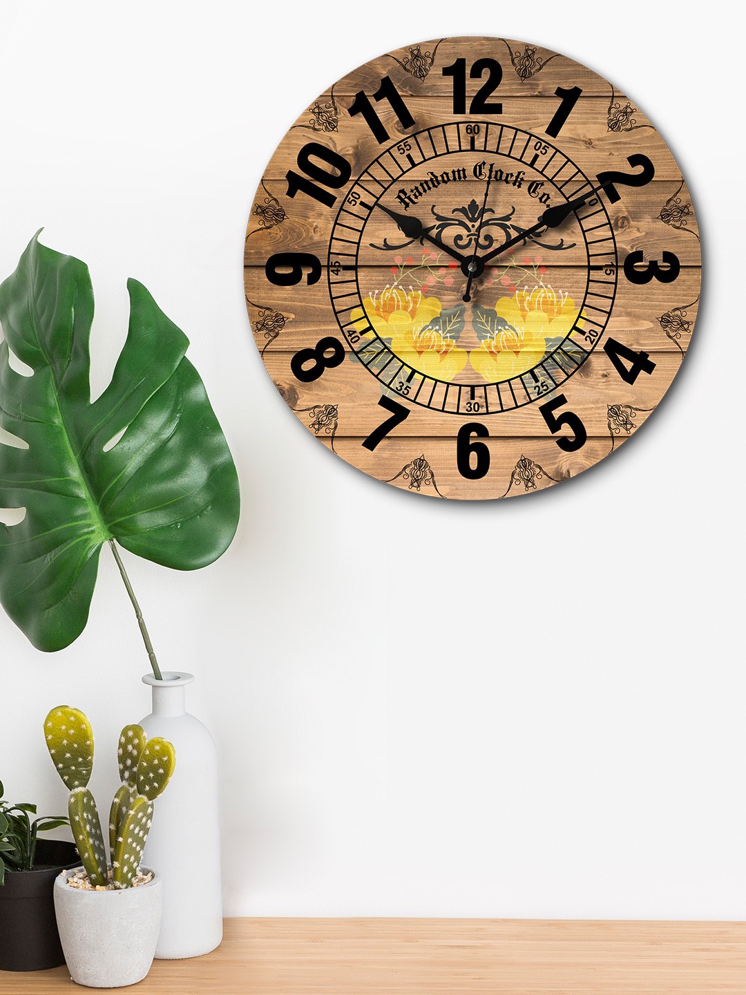 

RANDOM Brown Round Printed Analogue Wall Clock