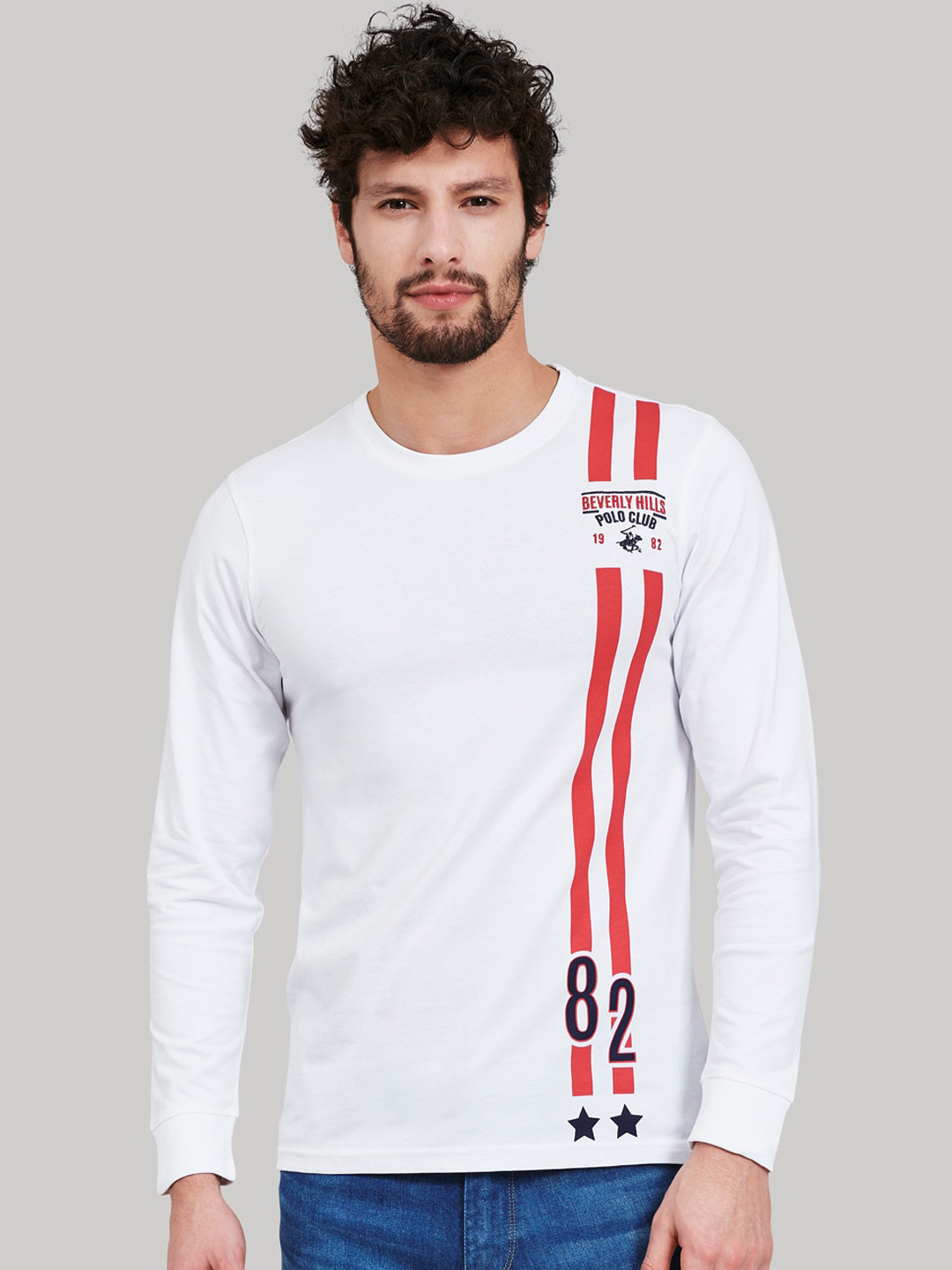 

Beverly Hills Polo Club Men White Solid Round Neck T-shirt