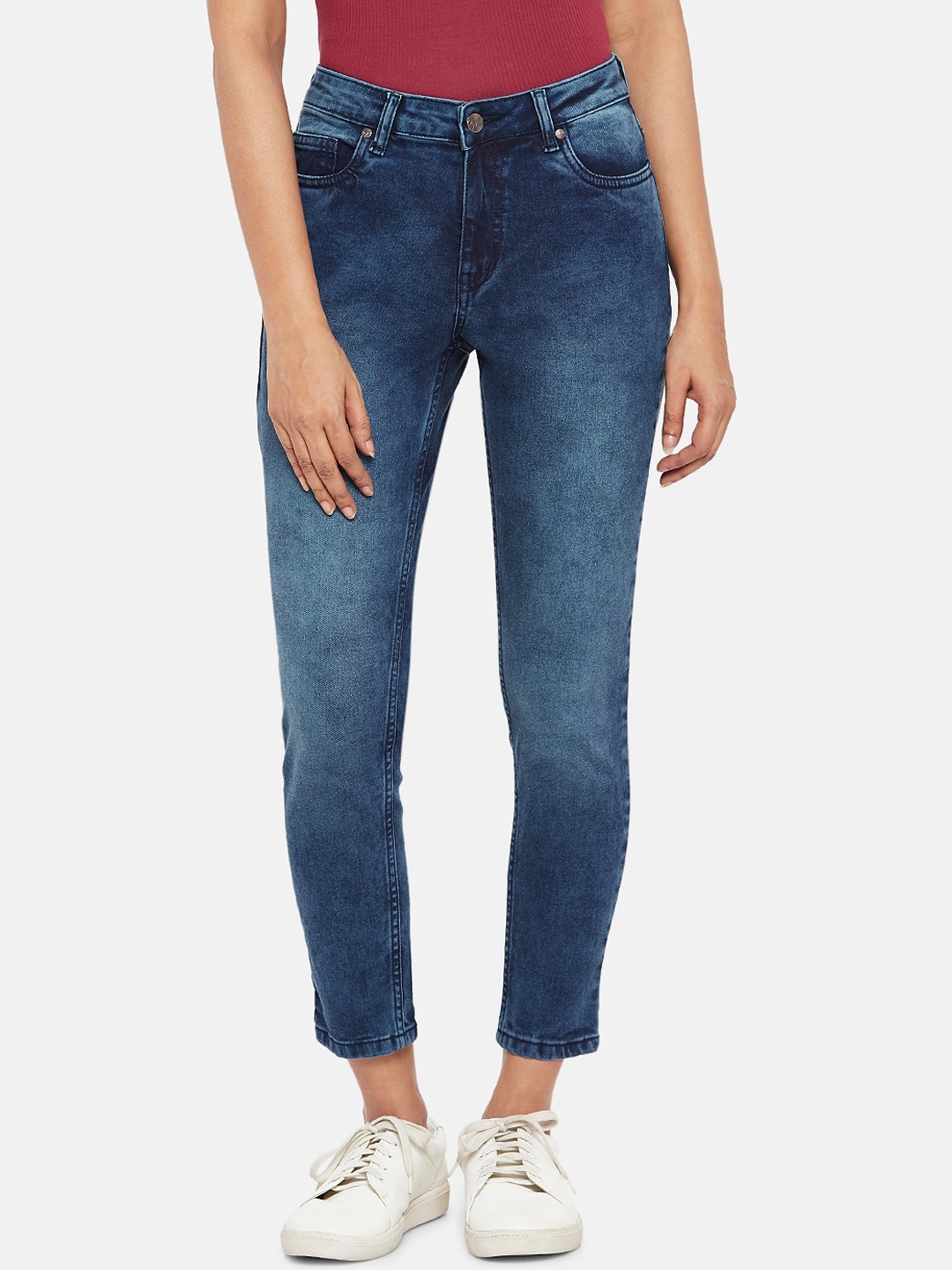 

People Women Blue Regular Fit Jeans