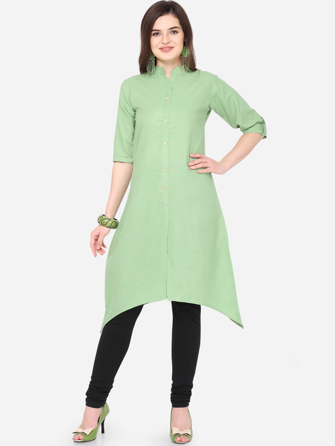 

Silk Bazar Women Green Solid Kurta