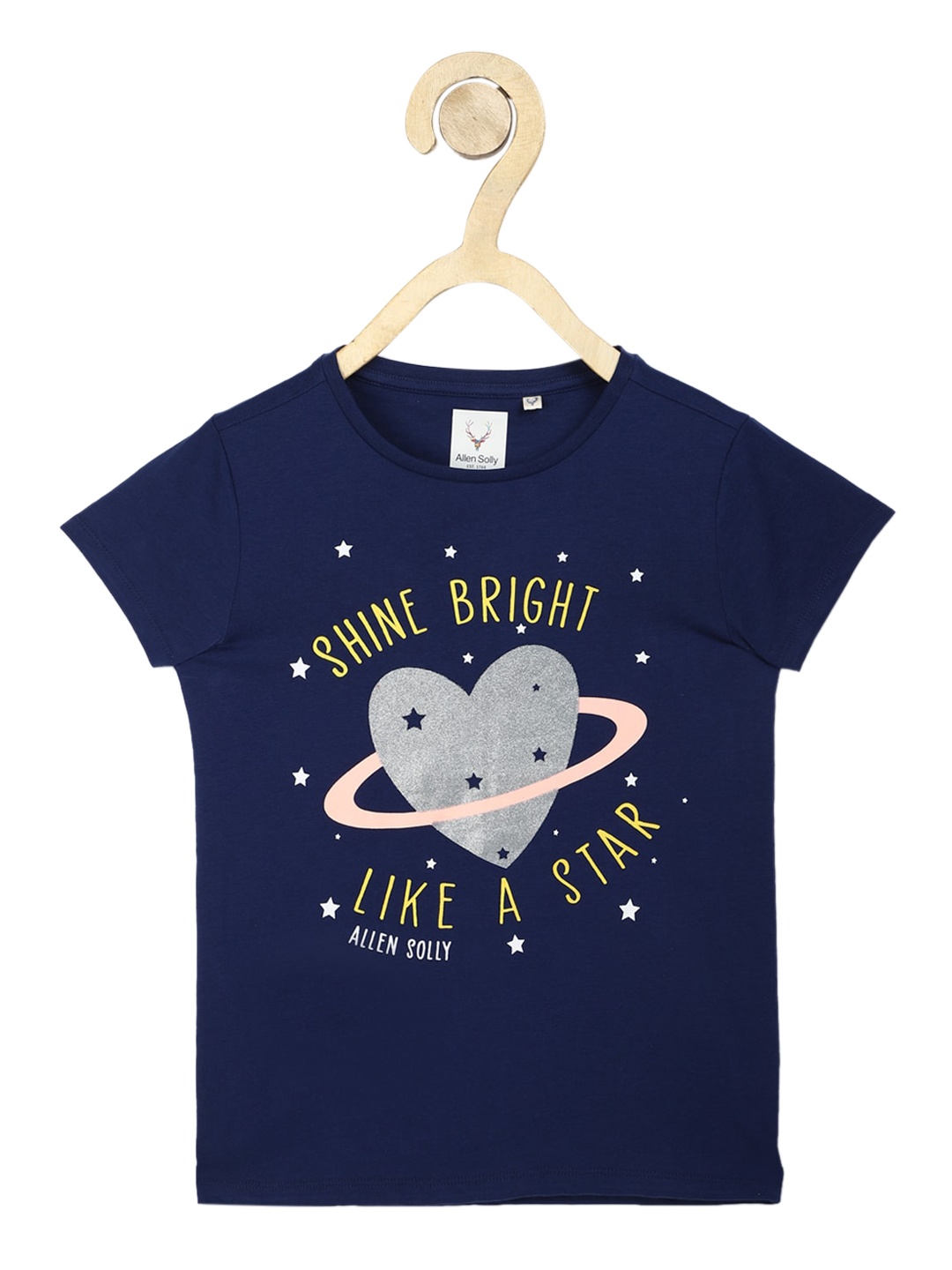 

Allen Solly Junior Girls Navy Blue Printed Round Neck T-shirt