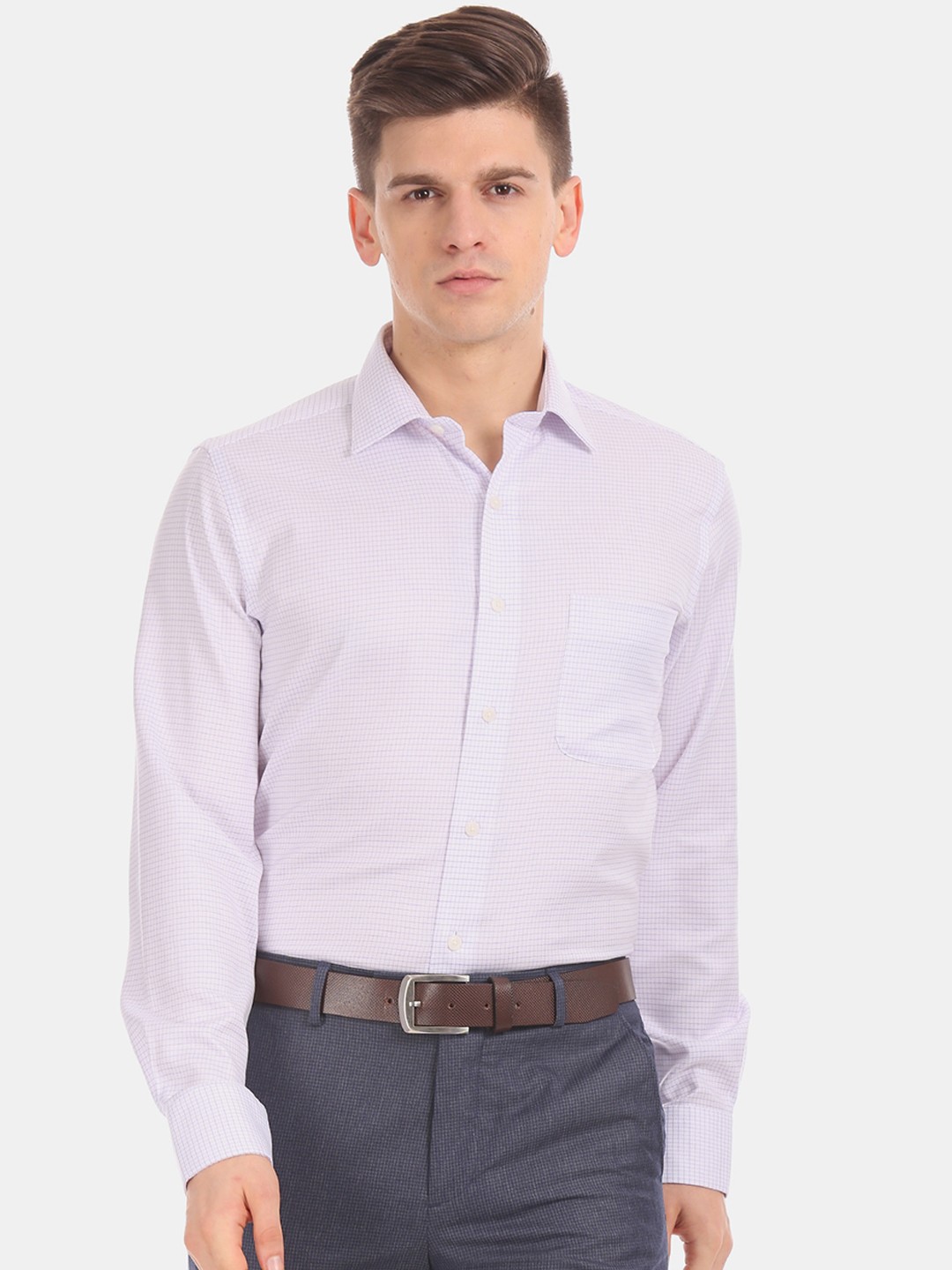 

Arrow Men White Regular Fit Striped Casual Shirt