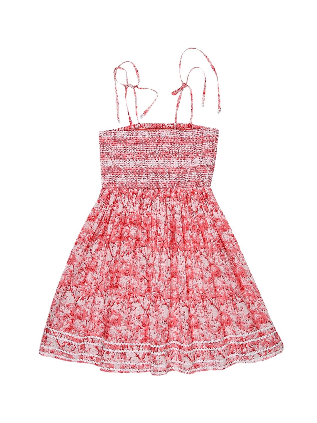 

Butterfly Blush Girls White Printed Fit and Flare Dress