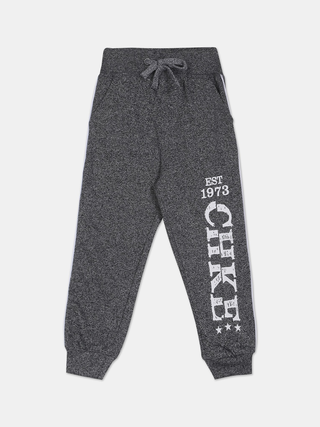 Cherokee Boys Charcoal Grey & White Self-Design Joggers