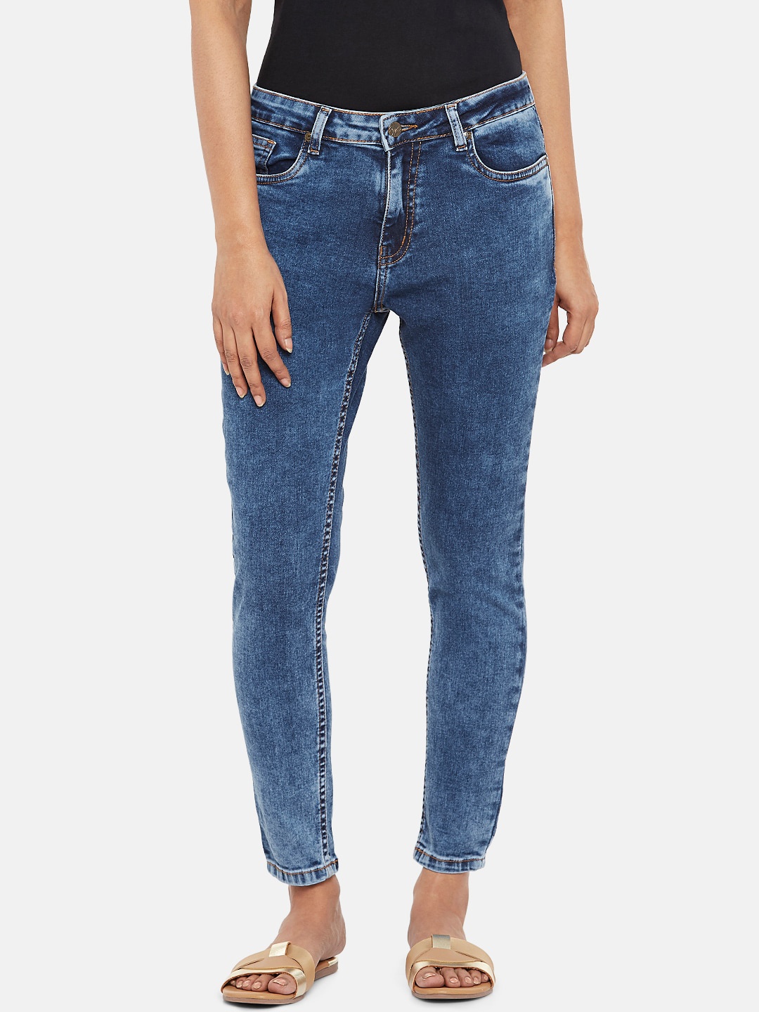 

People Women Blue Regular Fit Jeans