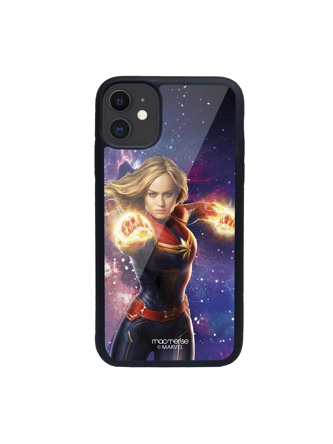 

macmerise Blue & Red Fierce Captain Marvel Printed iPhone 11 Phone Case