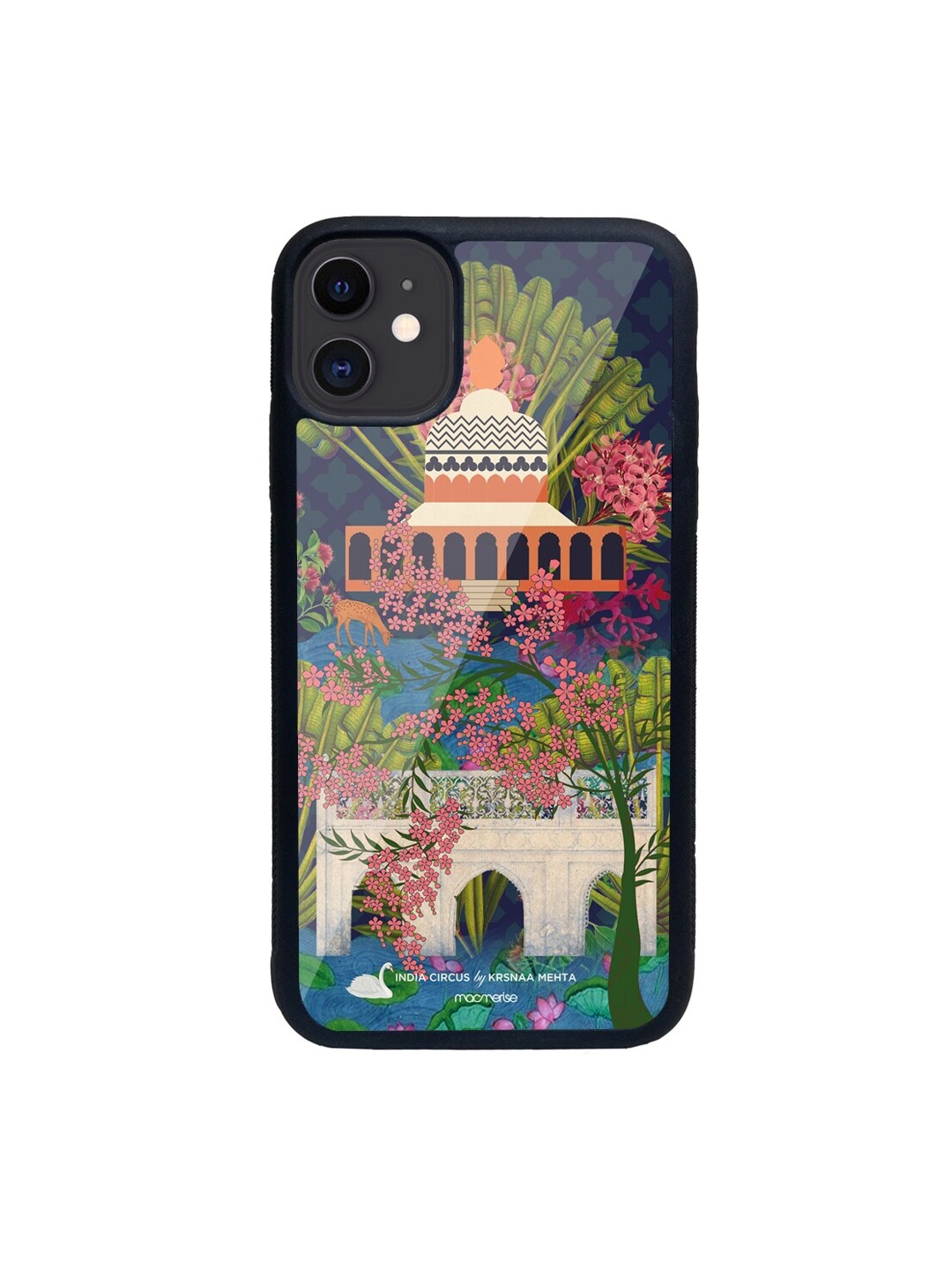 

macmerise Multicoloured Blossoms Glass iPhone 11 Back Case, Multi