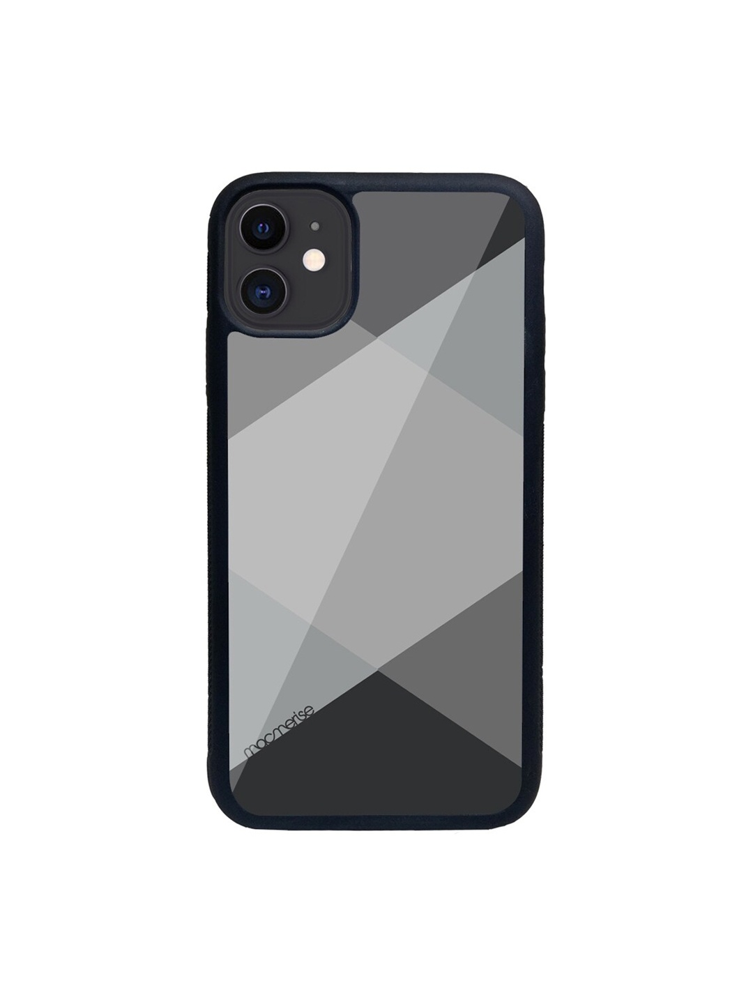 

macmerise Black & Grey Criss Cross Printed iPhone 11 Back Case