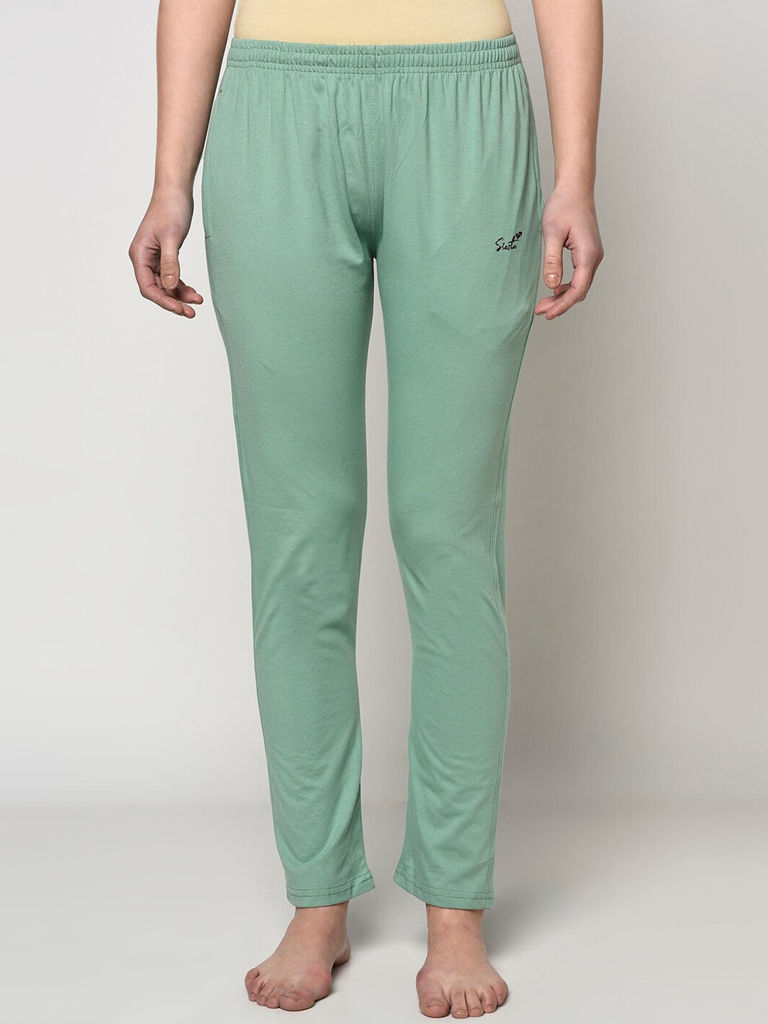 

FABNEST Women Sea Green Solid Lounge Pants