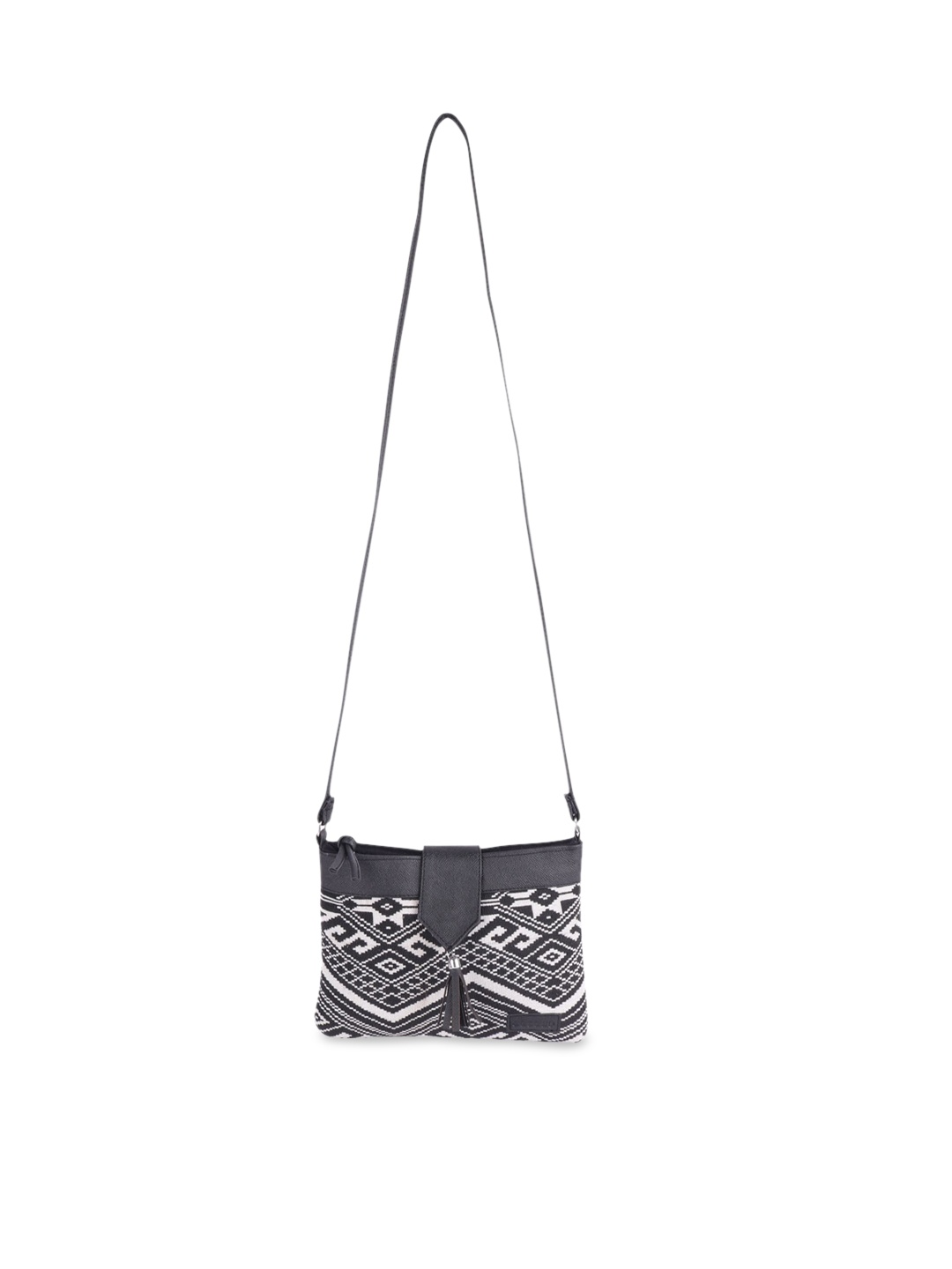 

ASTRID Black & White Self Design Sling Bag