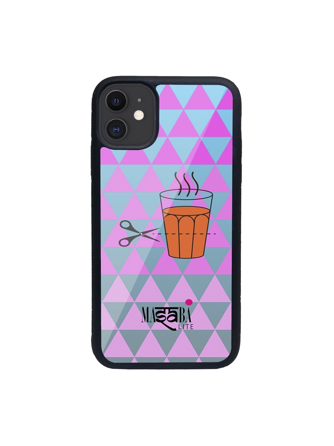 

macmerise Pink & Blue Masaba Cutting Chai Glass iPhone 11 Phone Case