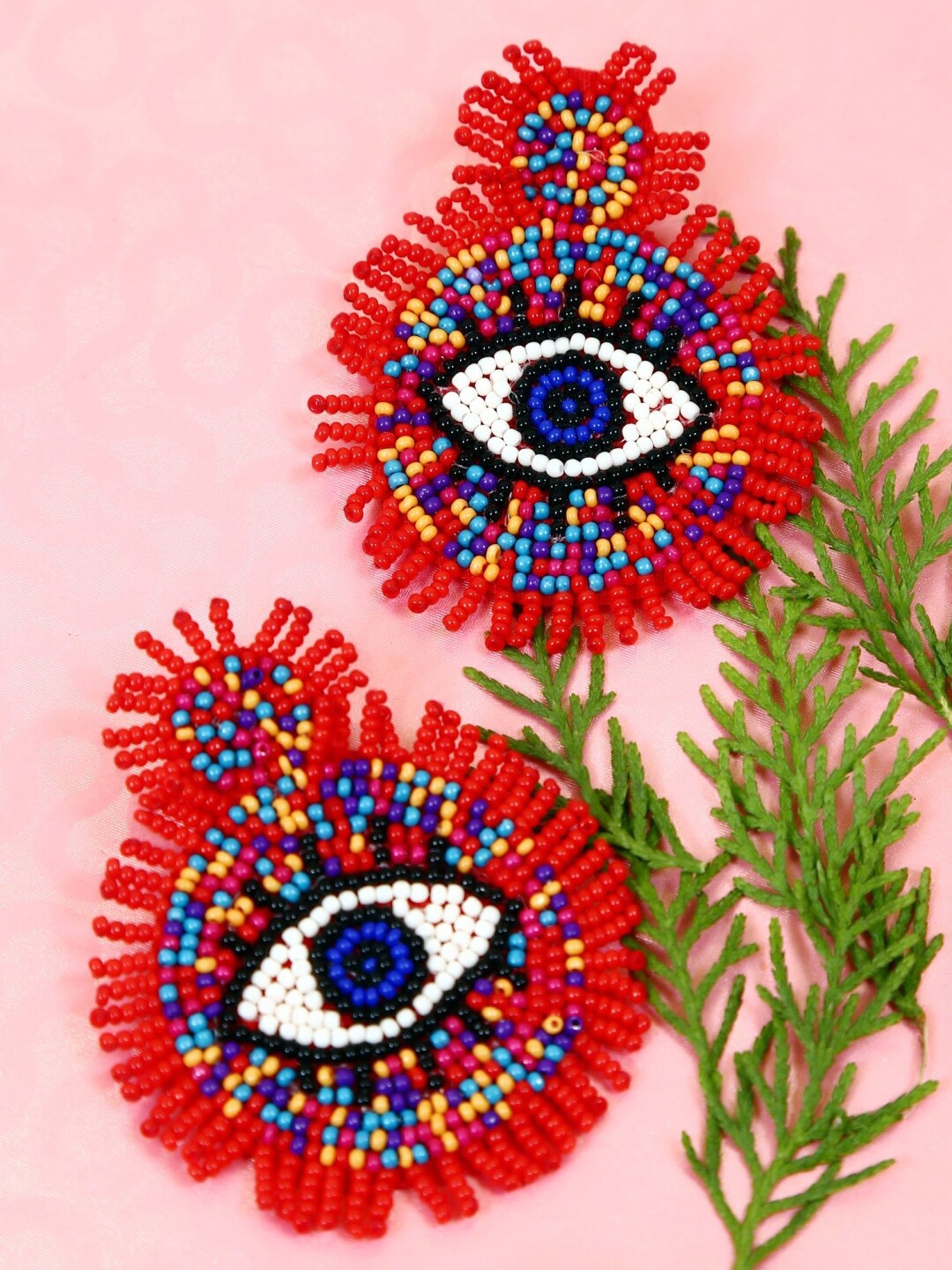

Crunchy Fashion Red Quirky Drop Earrings