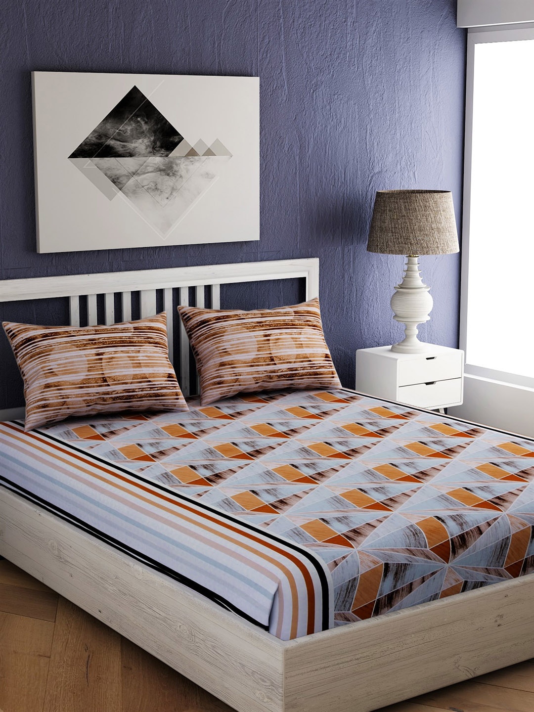 

EverHOME Unisex Multi Colored Cotton Bedsheet, Blue
