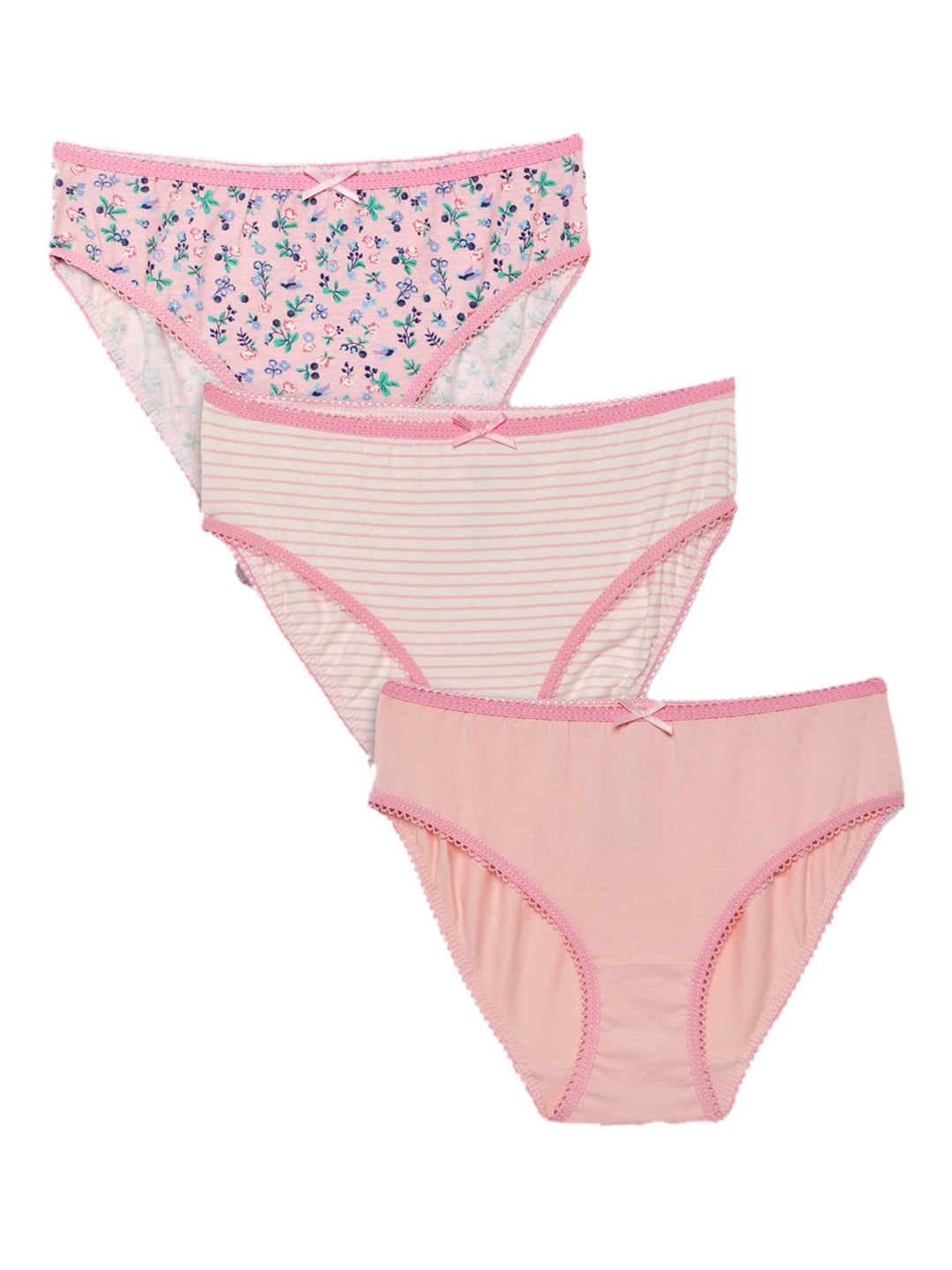 

Charm n Cherish Girls Pack Of 3 Basic Briefs GWBRO52, Pink