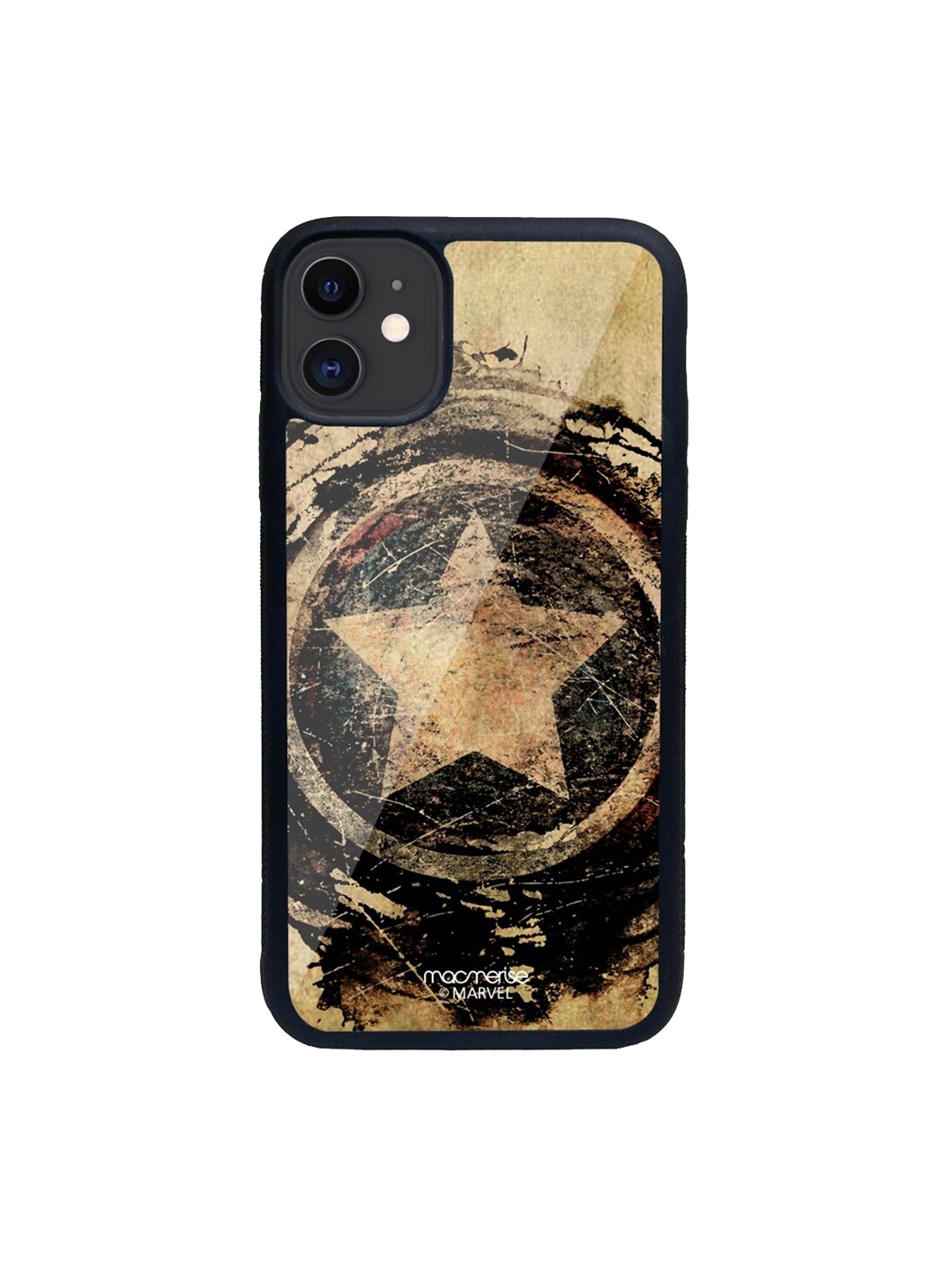 

macmerise Beige & Black Symbolic Captain Shield Printed iPhone 11 Phone Case