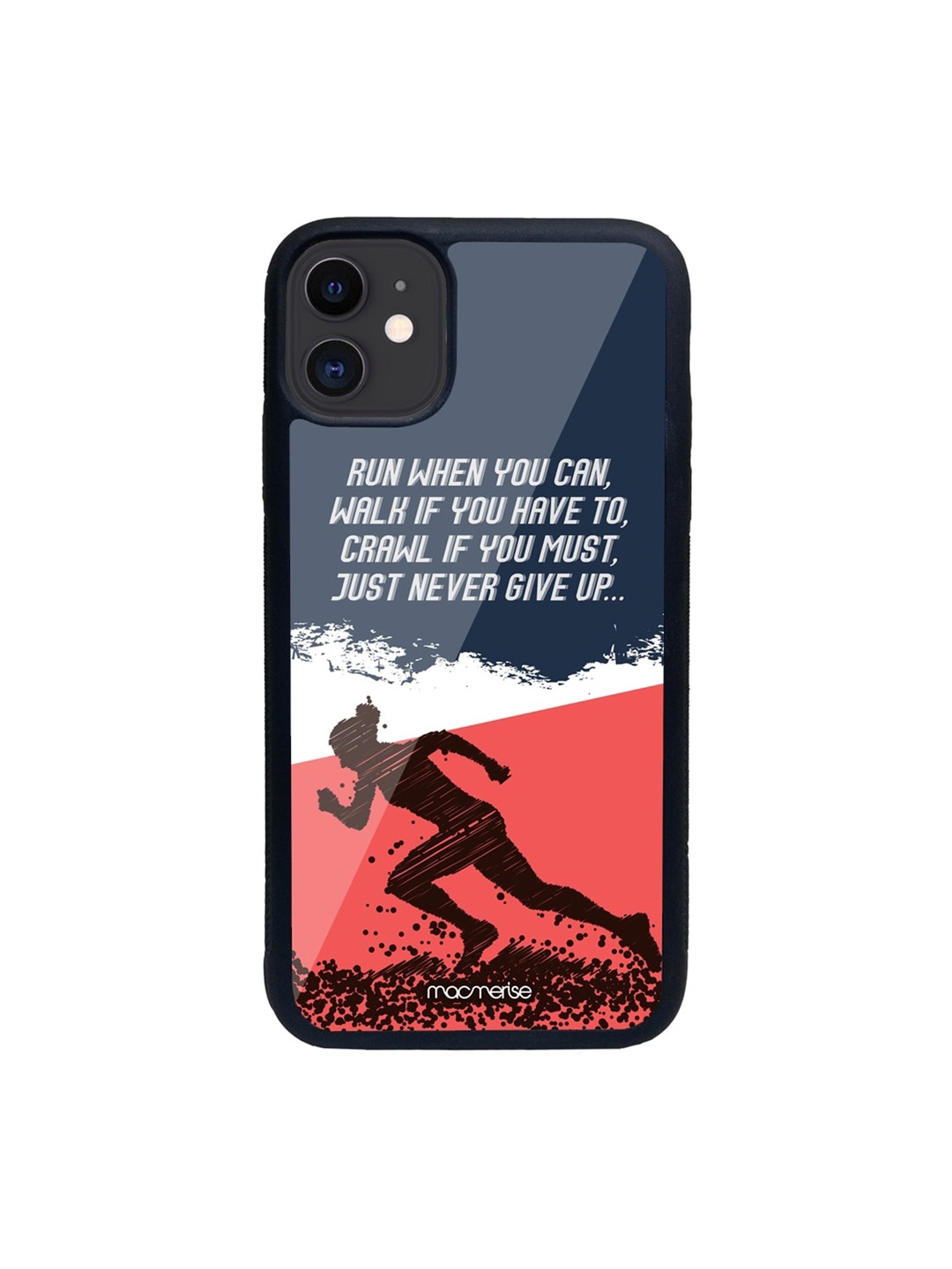 

macmerise Black & Red Running Motivation Glass iPhone 11 Back Case